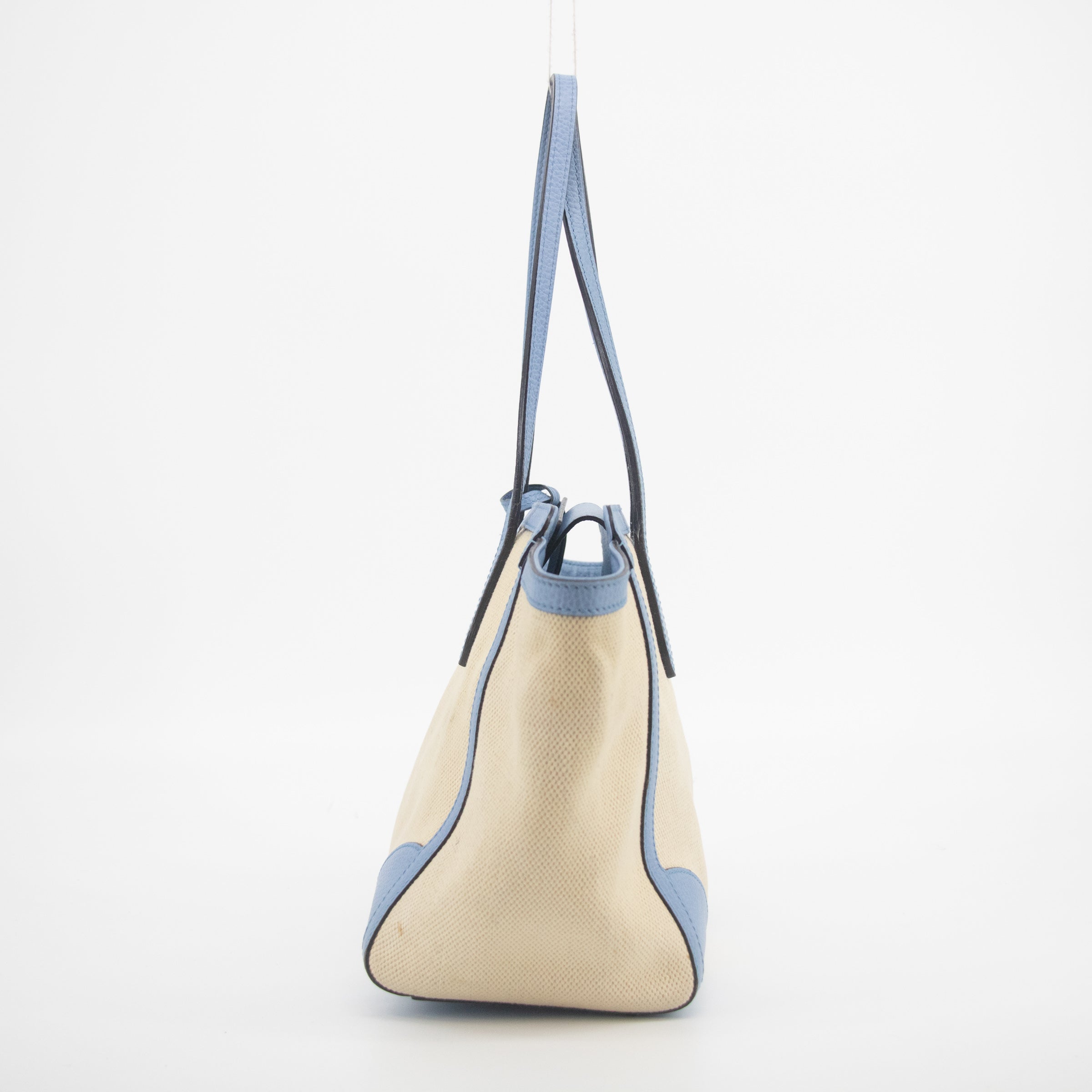 Bolt Boutique Bolt Boutique Gucci Beige x Brown Canvas Swing Tote - #1837 — side view