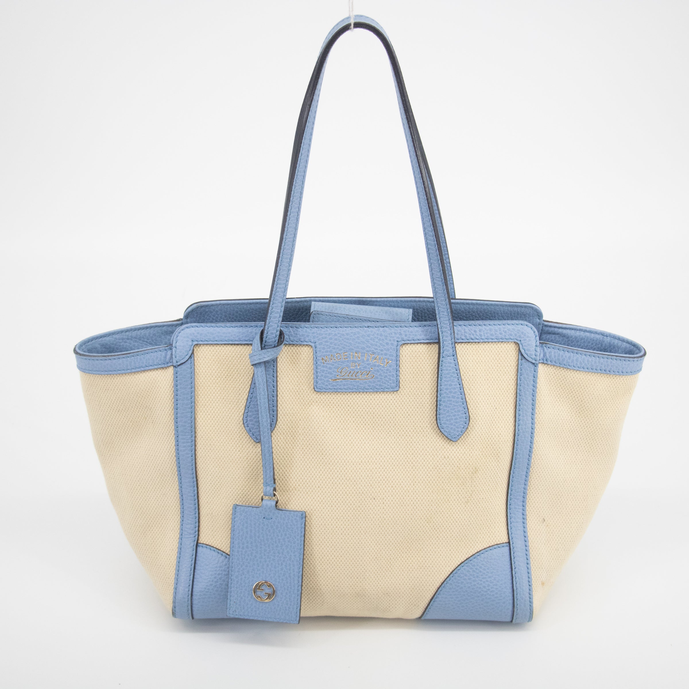 Bolt Boutique Bolt Boutique Gucci Beige x Brown Canvas Swing Tote - #1837 — detail close-up
