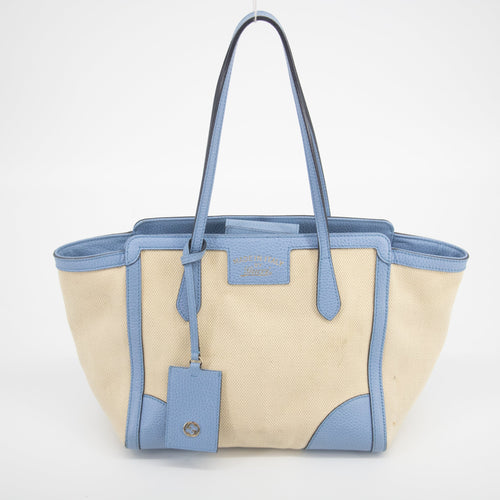 Bolt Boutique Bolt Boutique Gucci Beige x Brown Canvas Swing Tote - #1837 — detail close-up