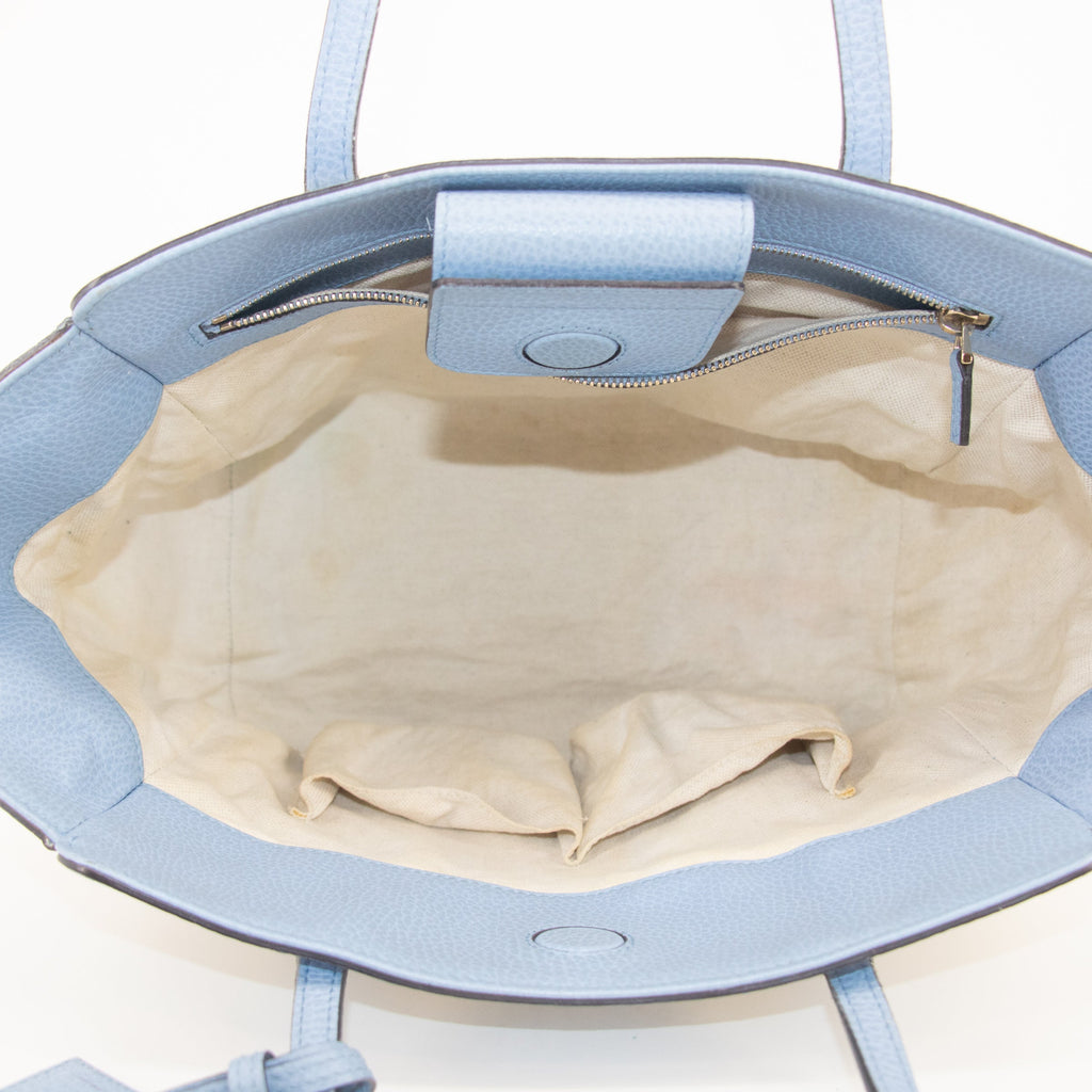 Bolt Boutique Bolt Boutique Gucci Beige x Brown Canvas Swing Tote - #1837 — size reference