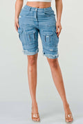 Athina Multi Pocket Denim Cargo Shorts