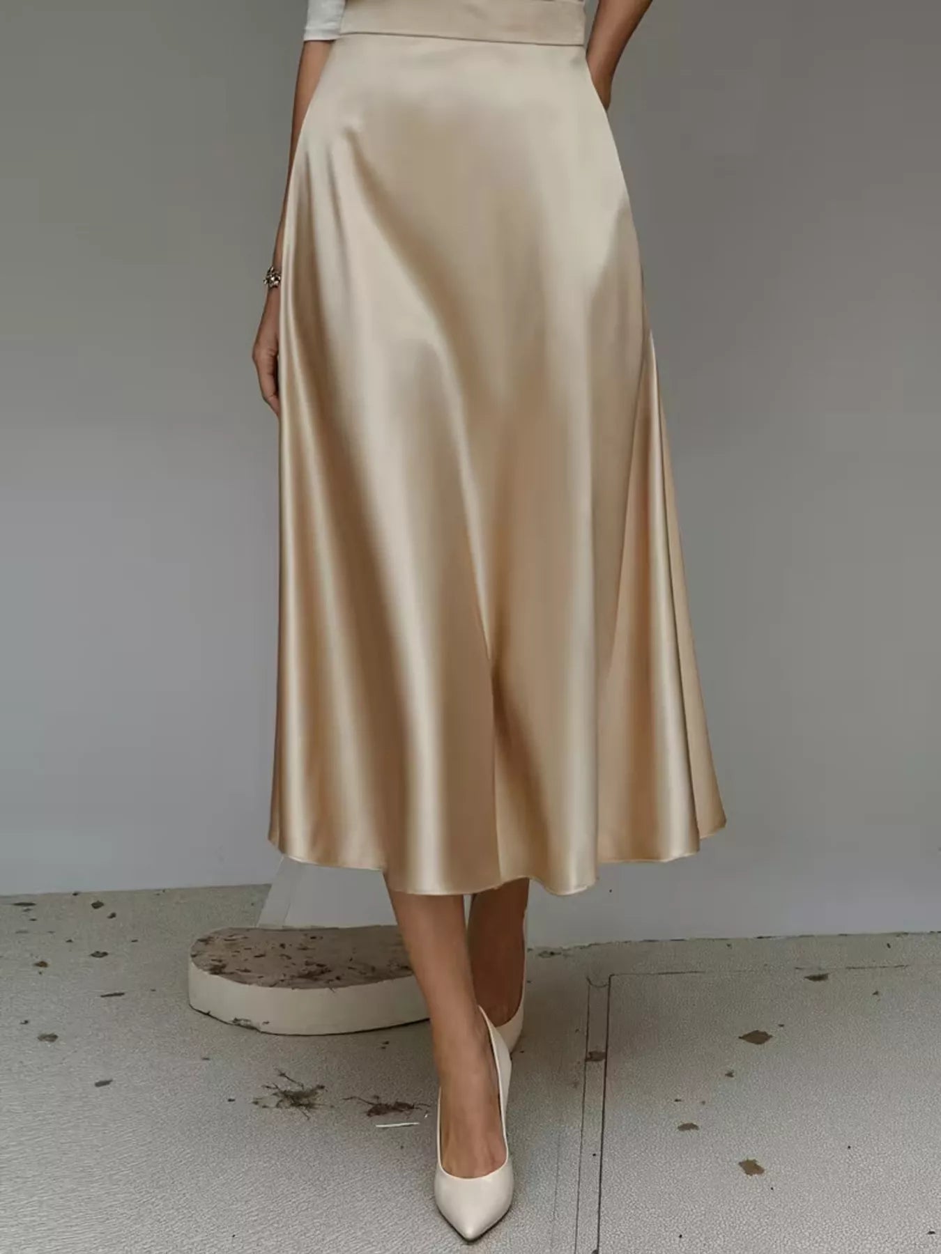 Satin Midi Skirt