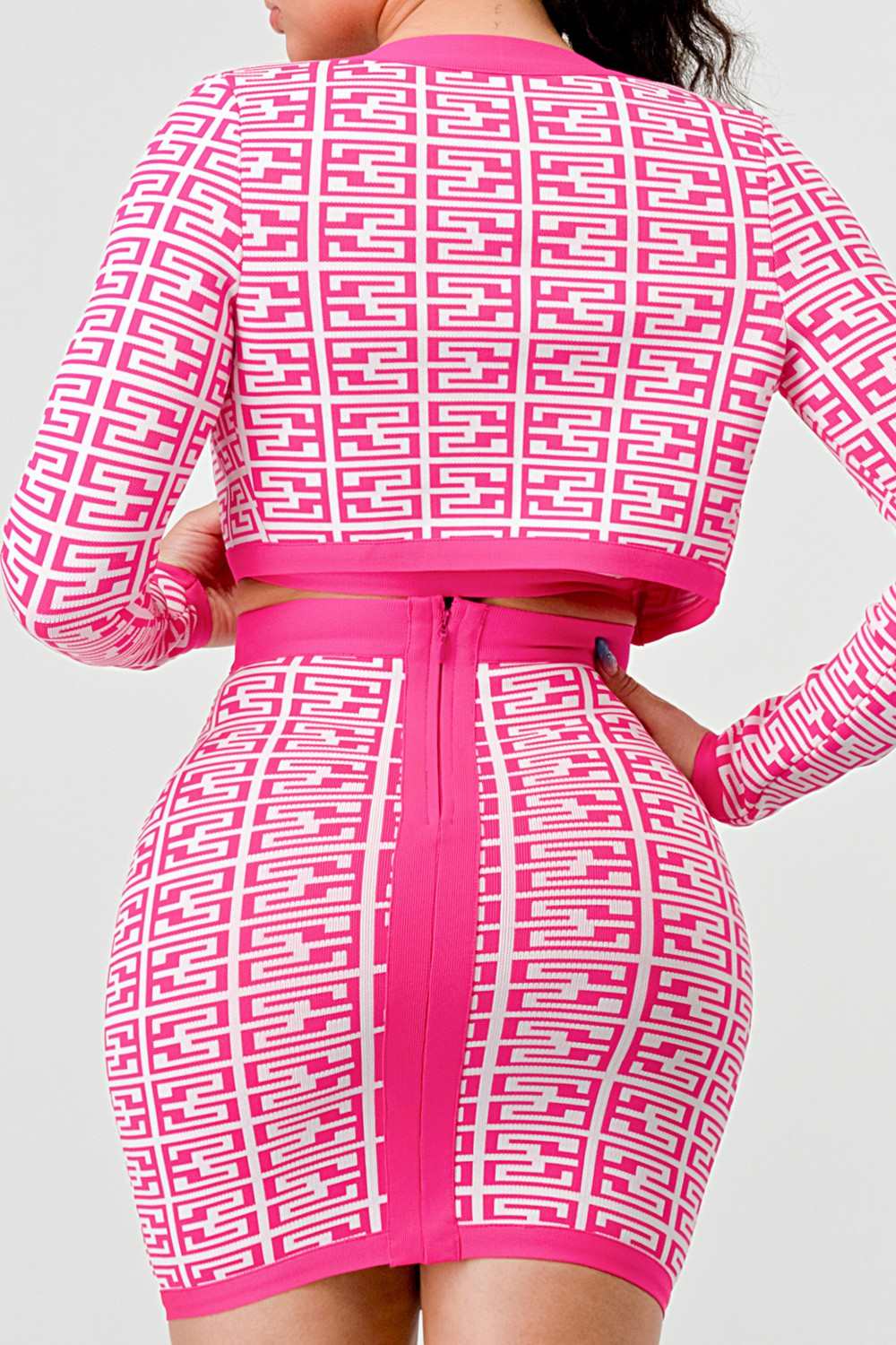 ATHINA PRINTED BARBIE PINK THREE PIECE