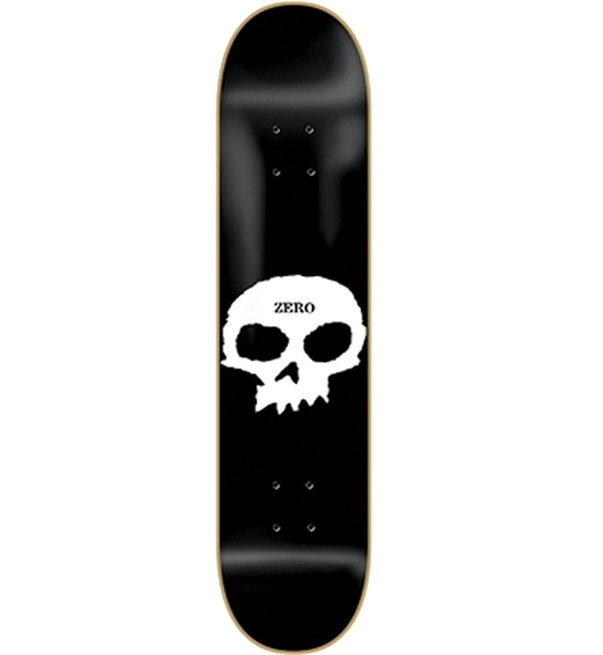 Zero Single Skull Skateboard Deck - 8.125" Black/White, Skateboard Decks