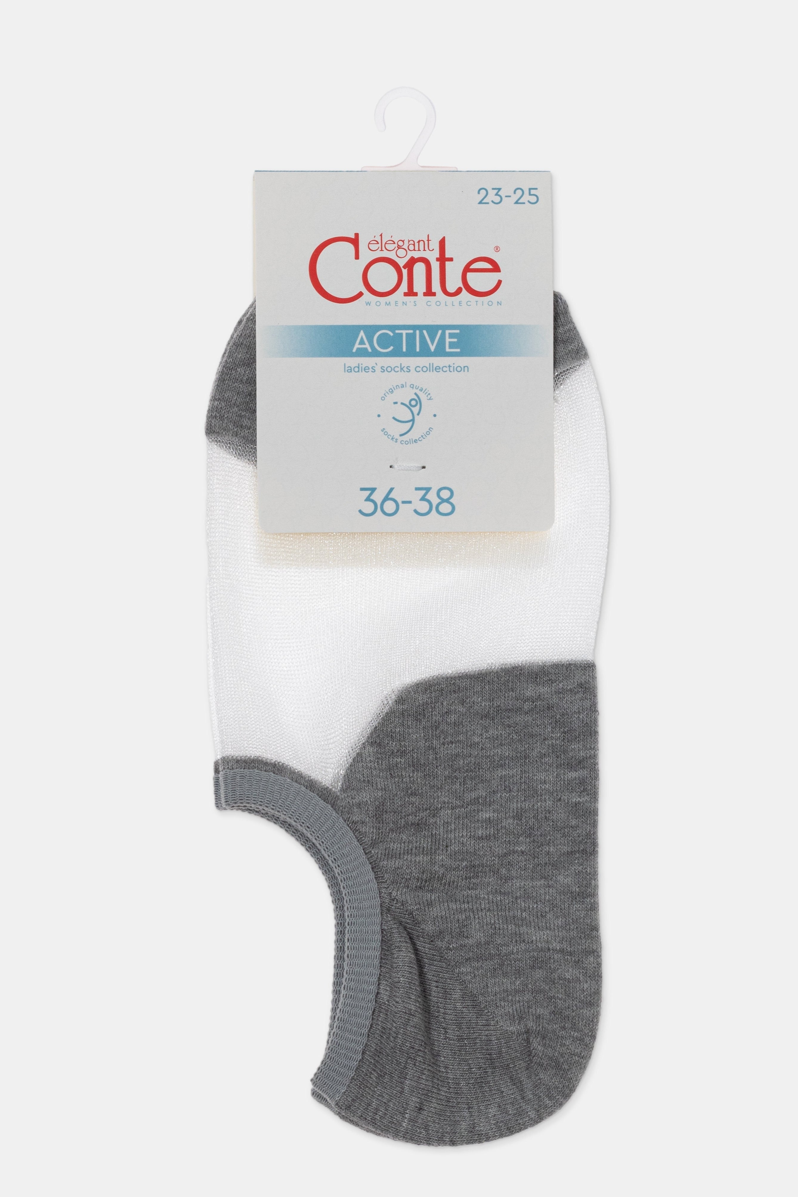 TheRanok.com Cotton Ankle Socks Conte Active - Inserts Of Transparent Mesh — fabric or material detail