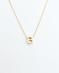 KADOU BOUTIQUE Gold Block Letter Initial Necklace — lifestyle context