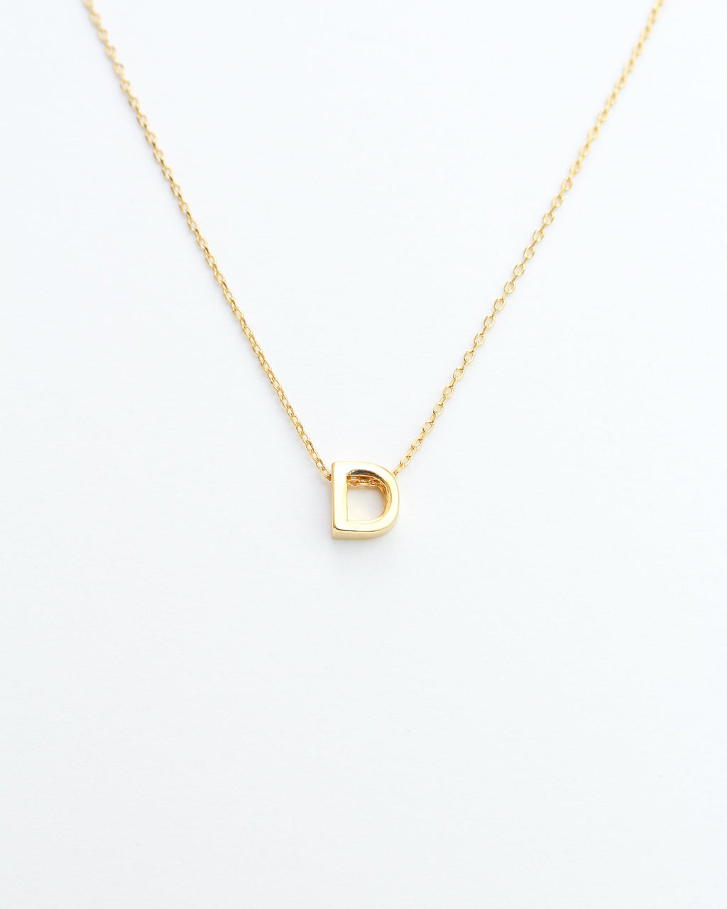 KADOU BOUTIQUE Gold Block Letter Initial Necklace — back view