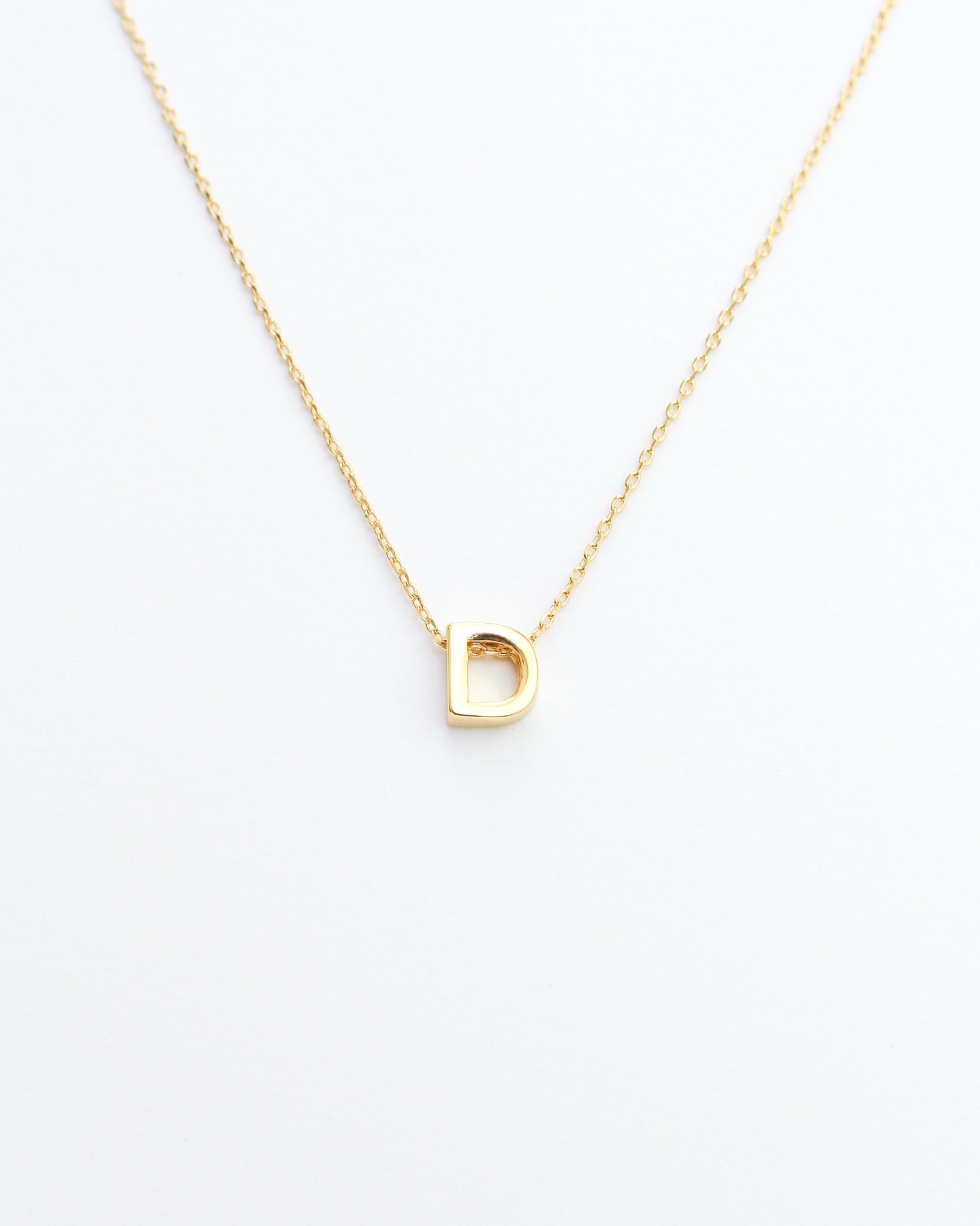 KADOU BOUTIQUE Gold Block Letter Initial Necklace — back view
