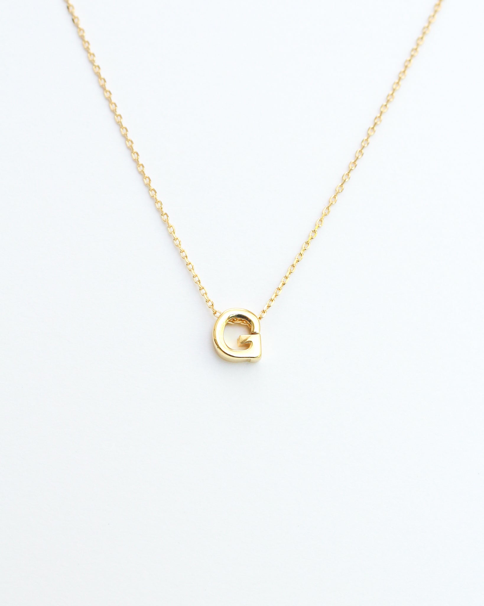 KADOU BOUTIQUE Gold Block Letter Initial Necklace — in-use photo