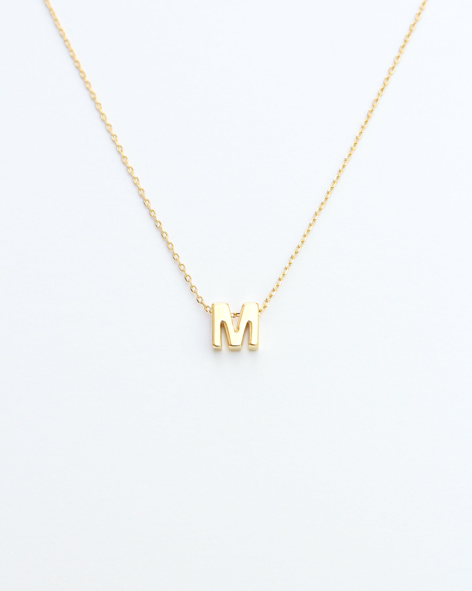 KADOU BOUTIQUE Gold Block Letter Initial Necklace — feature highlight