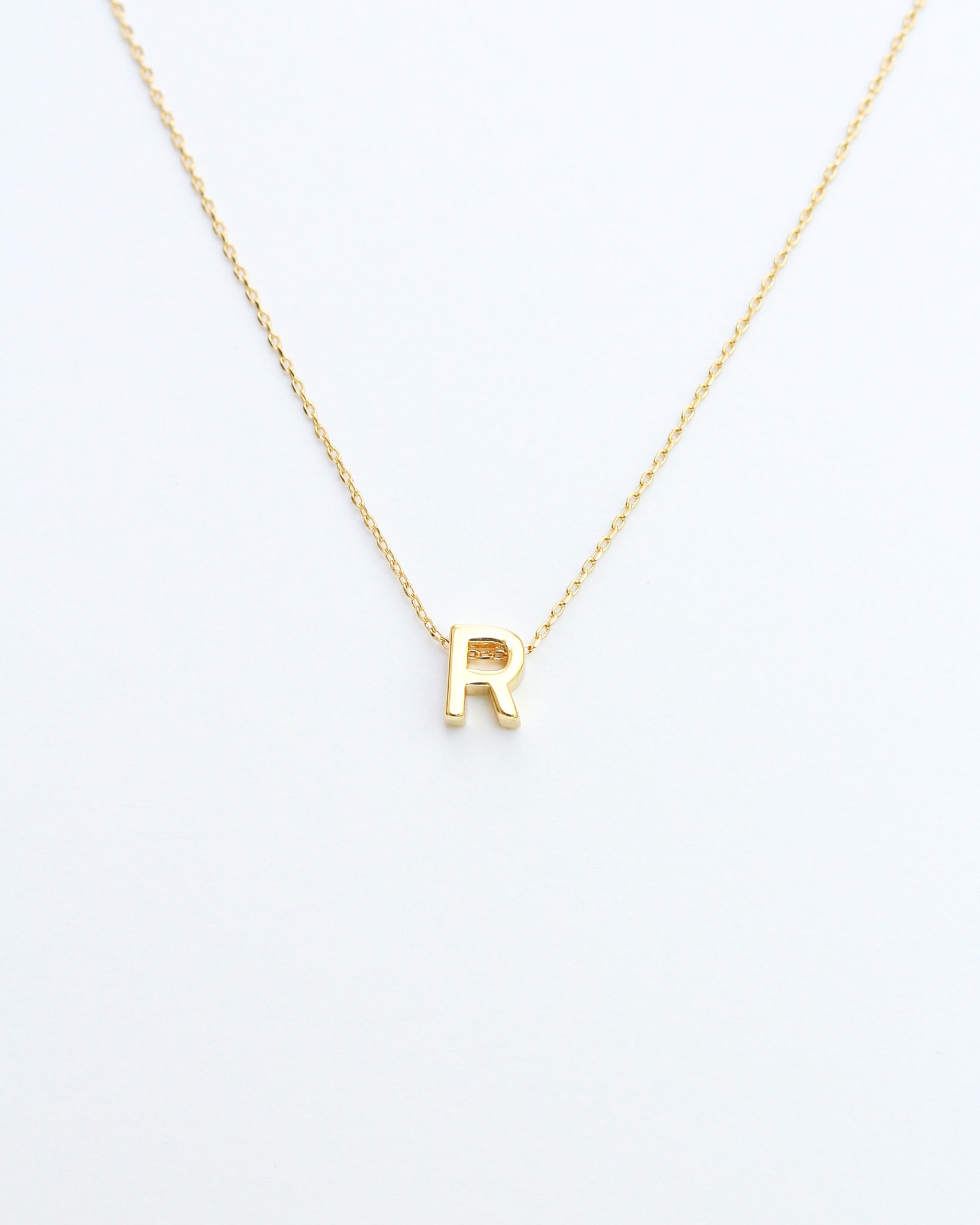 KADOU BOUTIQUE Gold Block Letter Initial Necklace — main product shot