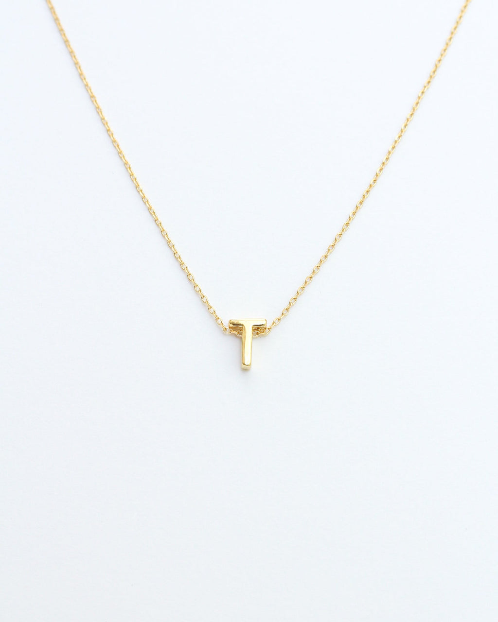 KADOU BOUTIQUE Gold Block Letter Initial Necklace — lifestyle context