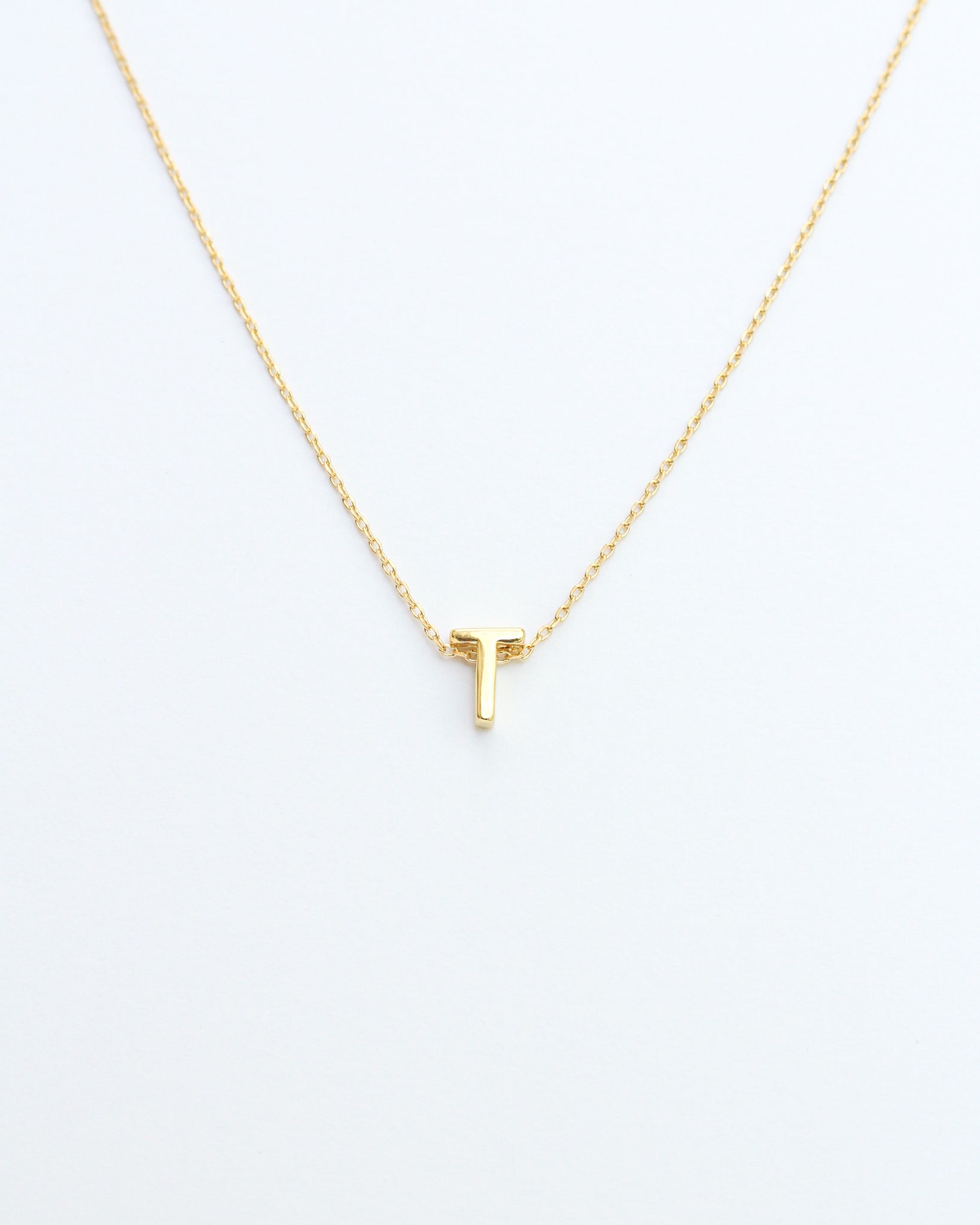 KADOU BOUTIQUE Gold Block Letter Initial Necklace — lifestyle context