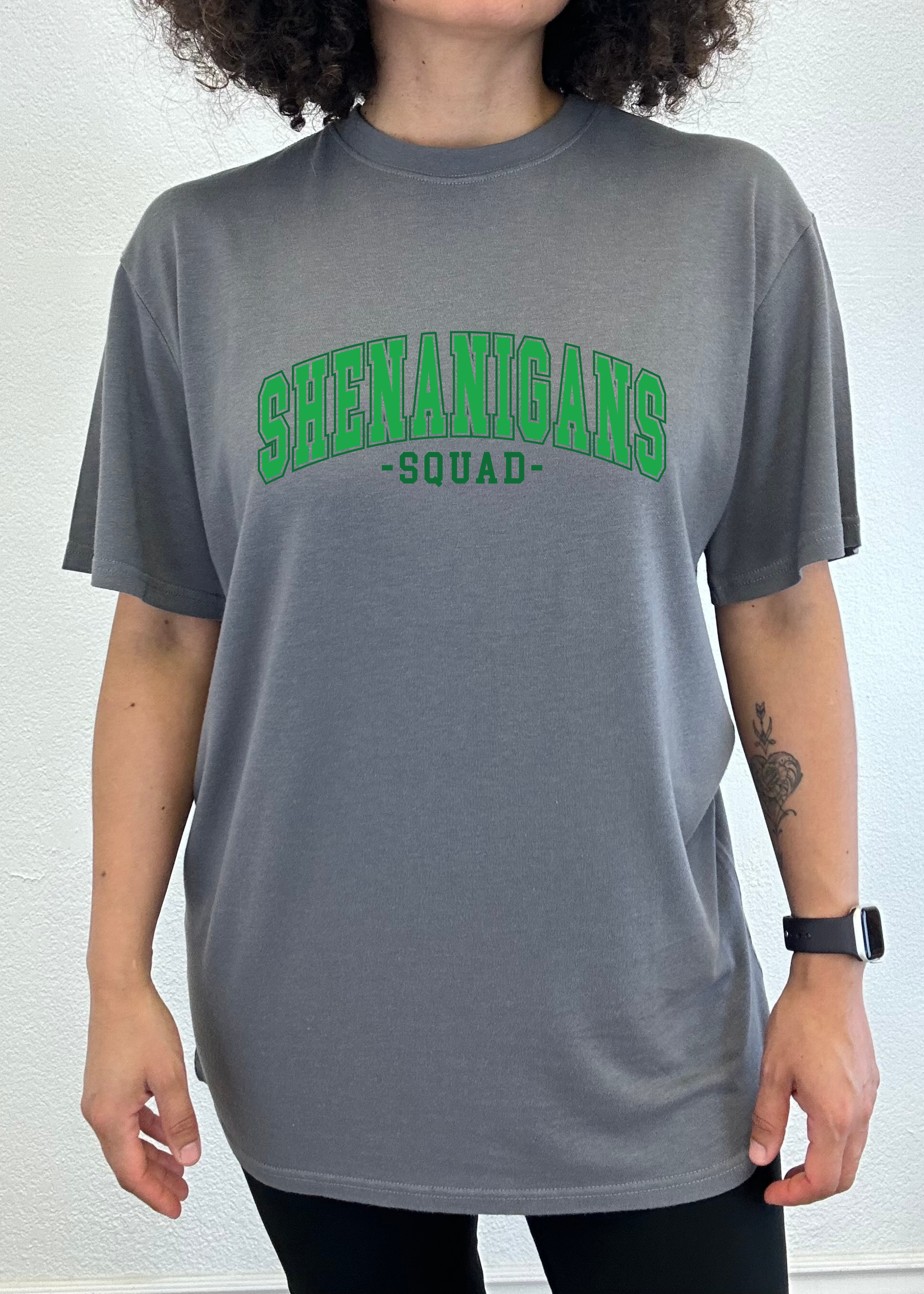 Spun Bamboo Shenanigans Squad Unisex Bamboo/Cotton Graphic T-Shirt — side view
