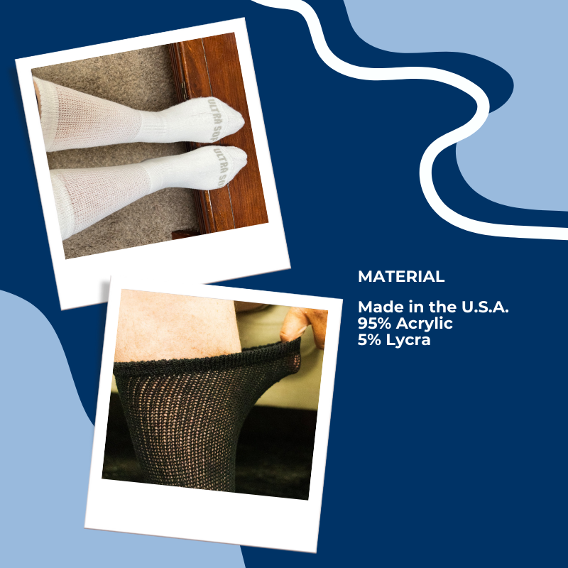 DSC Men's Ultra-Soft Upper Calf Diabetic Socks (4 Pair) — flat-lay composition