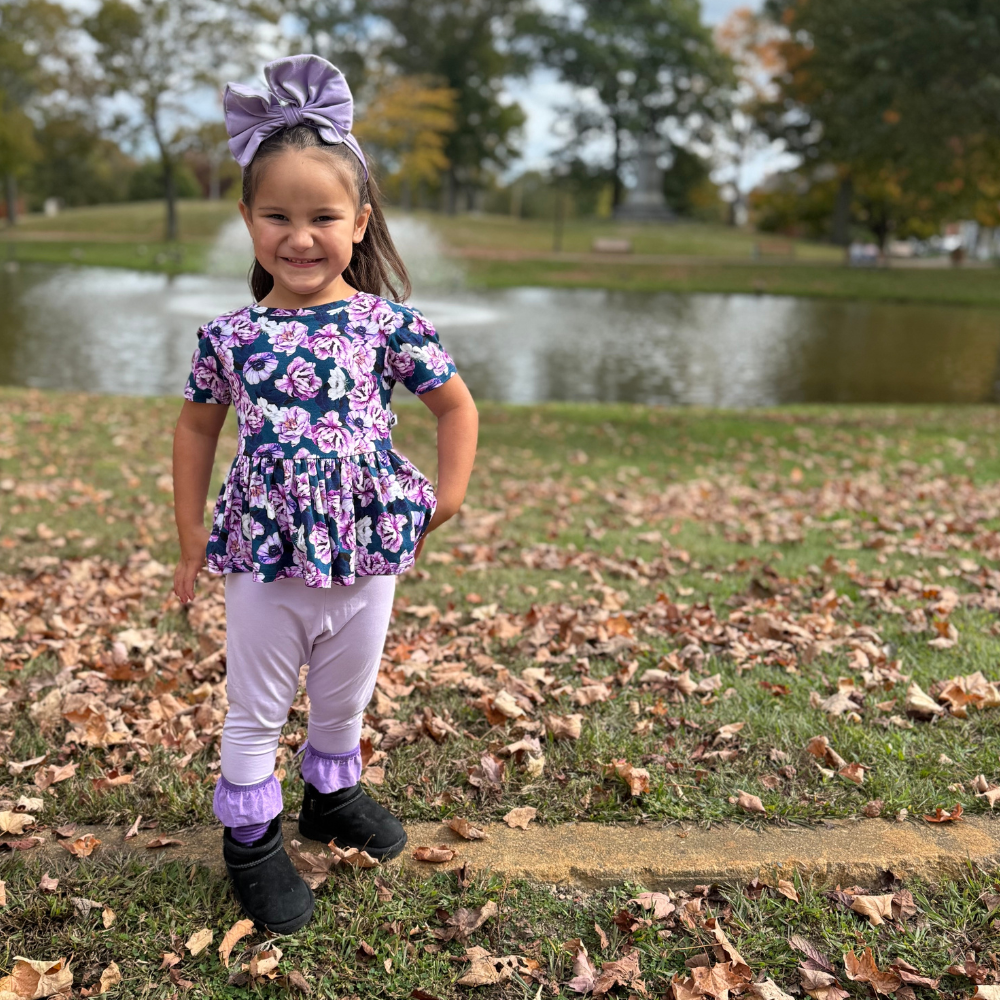 bumblitostore Bamboo Leggings in Lilac — construction detail