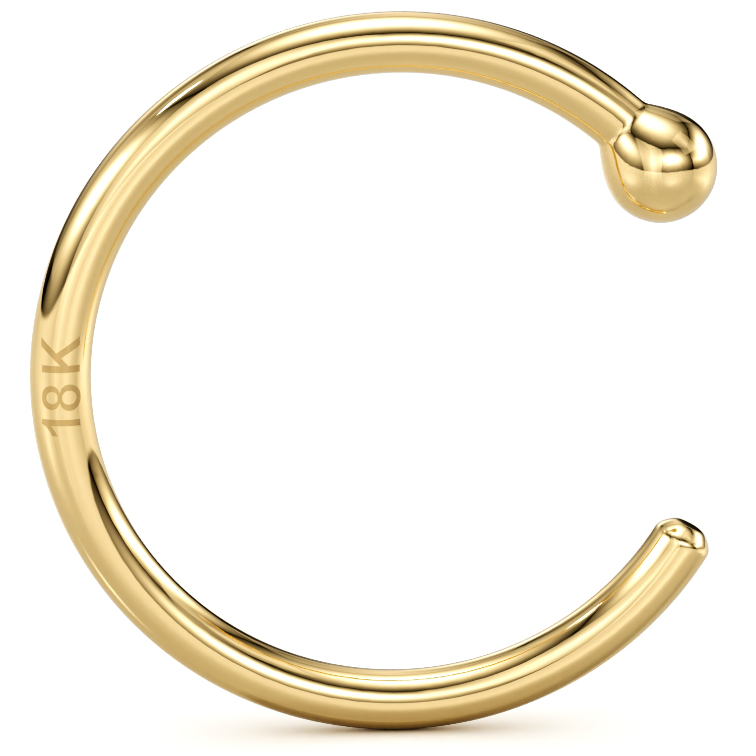 BodyCandy 20G 5/16 Solid 18K Yellow Gold Nose Hoop — main product shot
