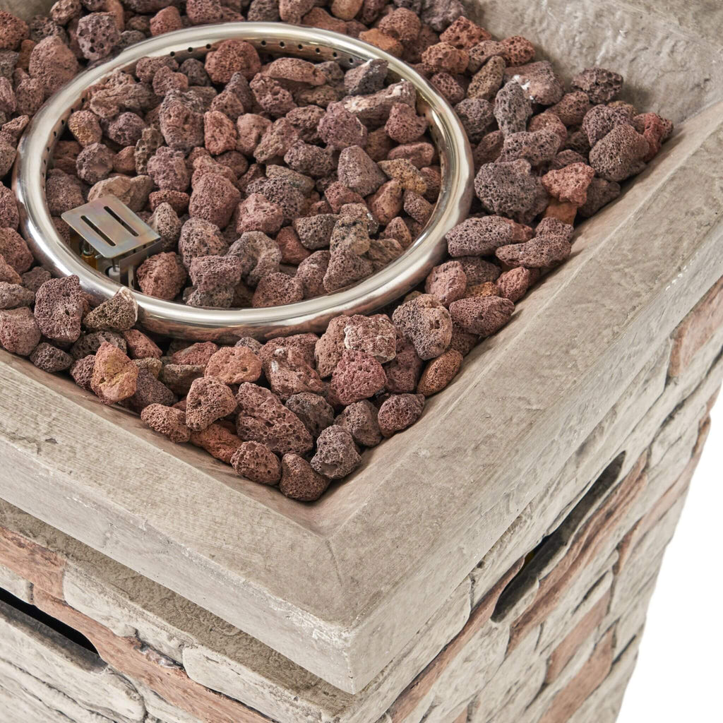 Alora 19-Inch Outdoor 40K BTU Natural Stone Fire Column (SAK36771) – SAKSBY WHOLESALE, view 11