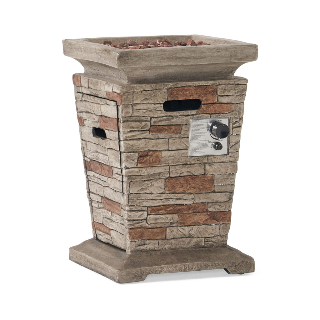 Alora 19-Inch Outdoor 40K BTU Natural Stone Fire Column (SAK36771) – SAKSBY WHOLESALE, view 7