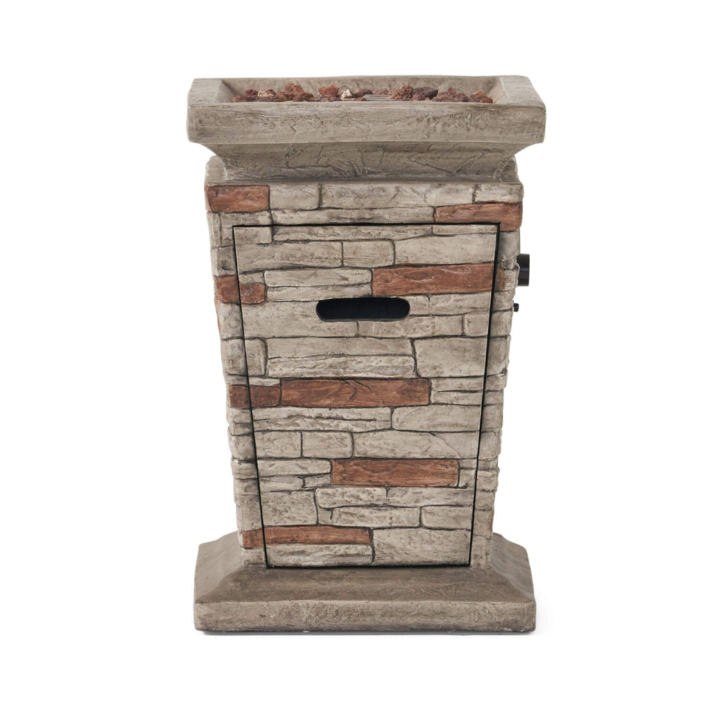 Alora 19-Inch Outdoor 40K BTU Natural Stone Fire Column (SAK36771) – SAKSBY WHOLESALE, view 8