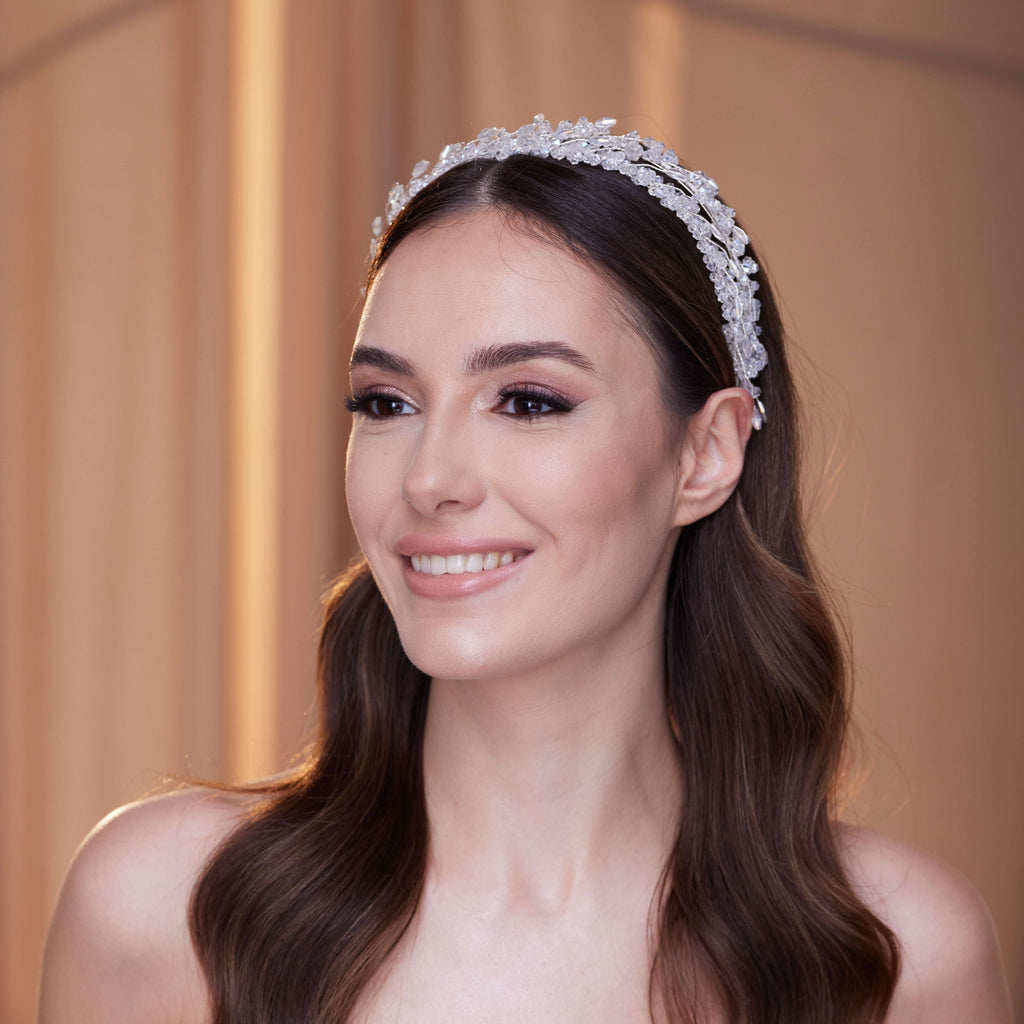 Elegant Crystal Beaded Hairband – Bridal Port, view 7