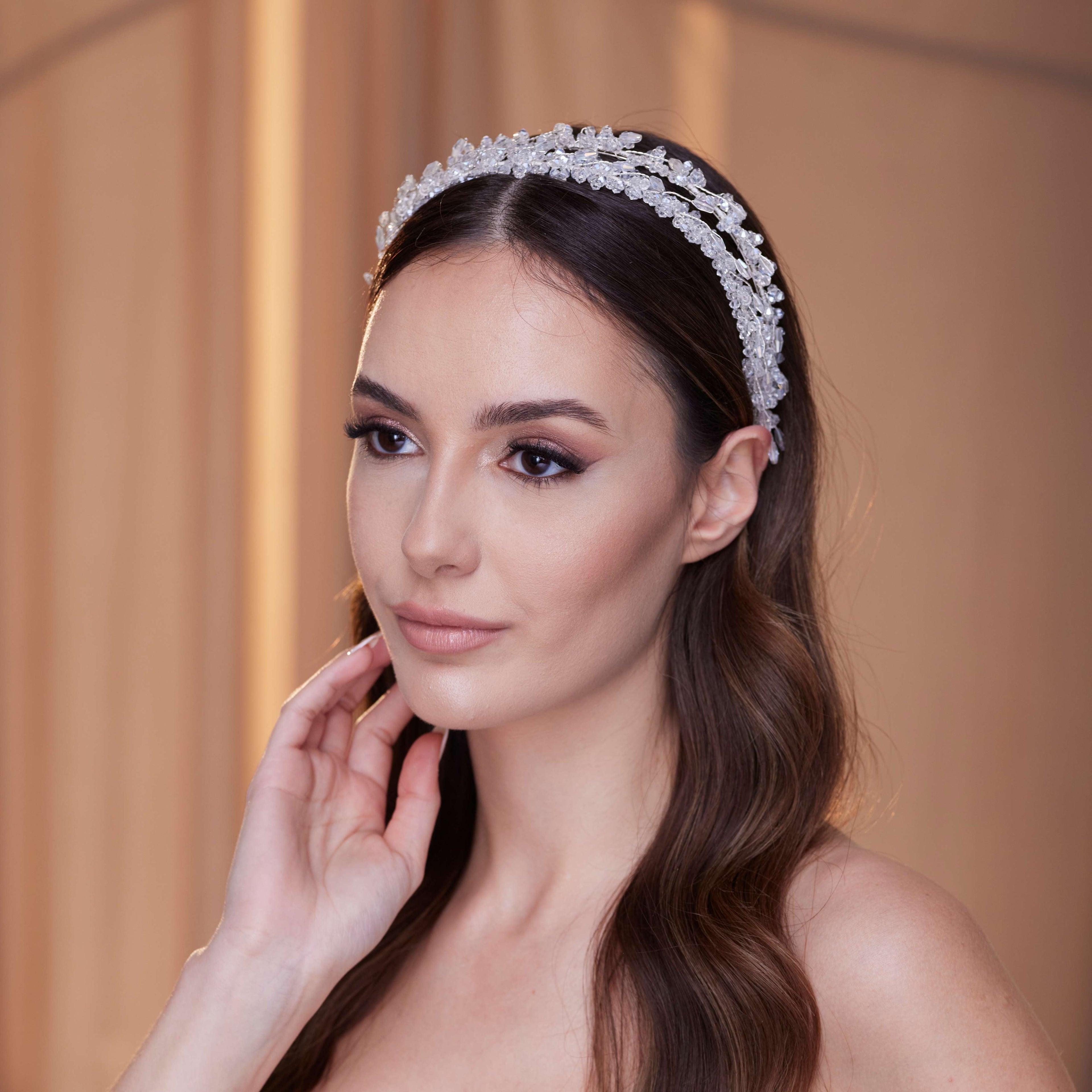 Elegant Crystal Beaded Hairband – Bridal Port, view 6