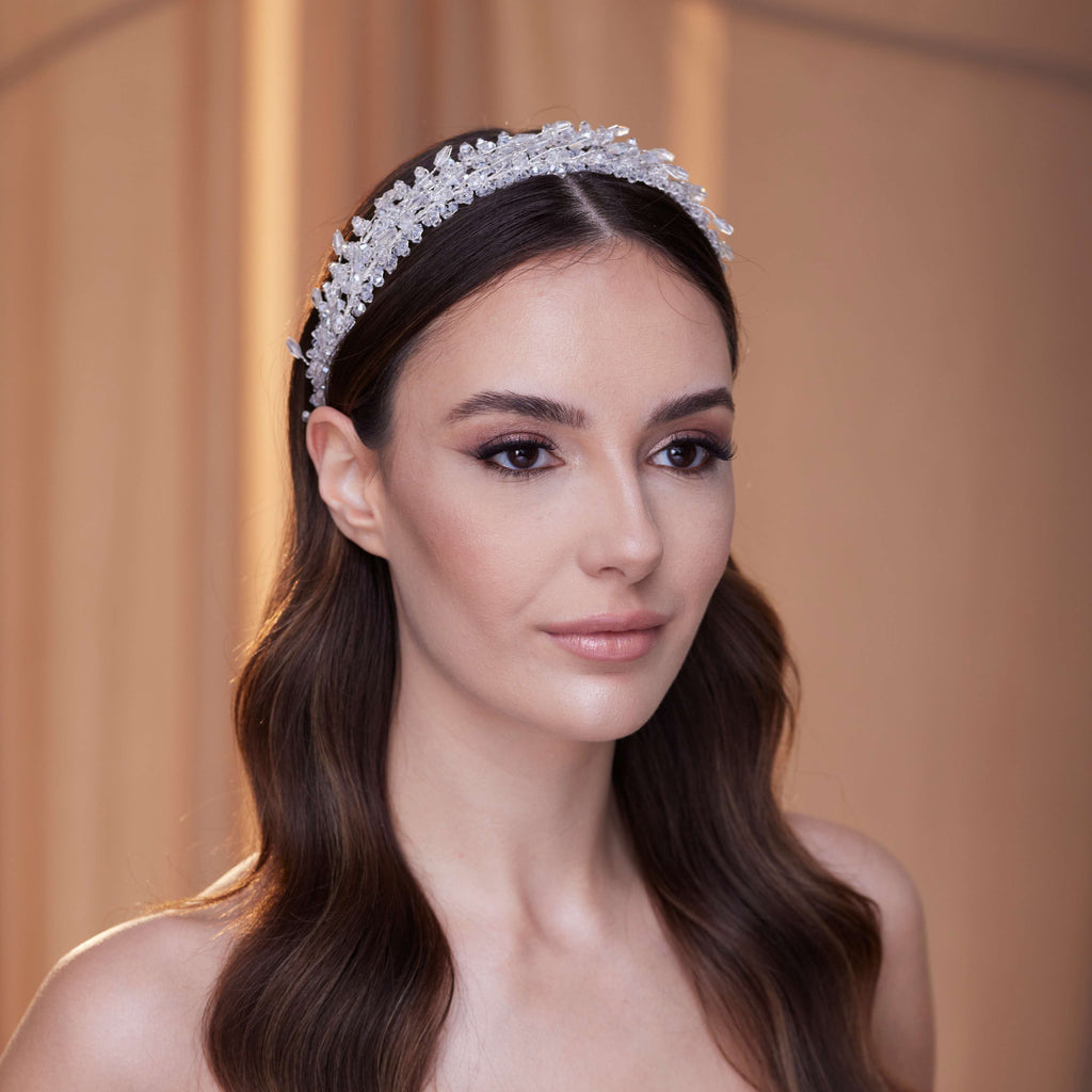 Elegant Crystal Beaded Hairband – Bridal Port