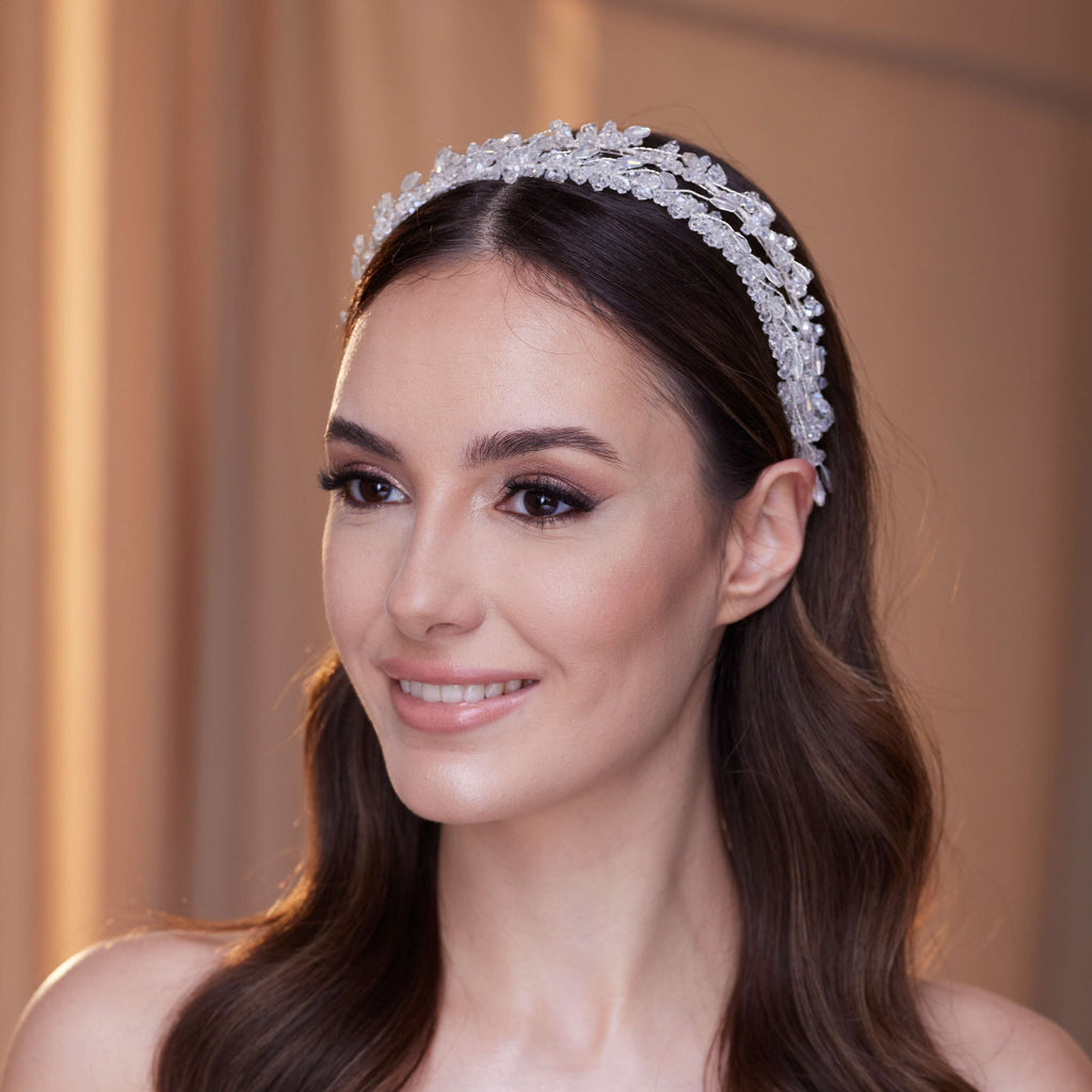 Elegant Crystal Beaded Hairband – Bridal Port, view 3