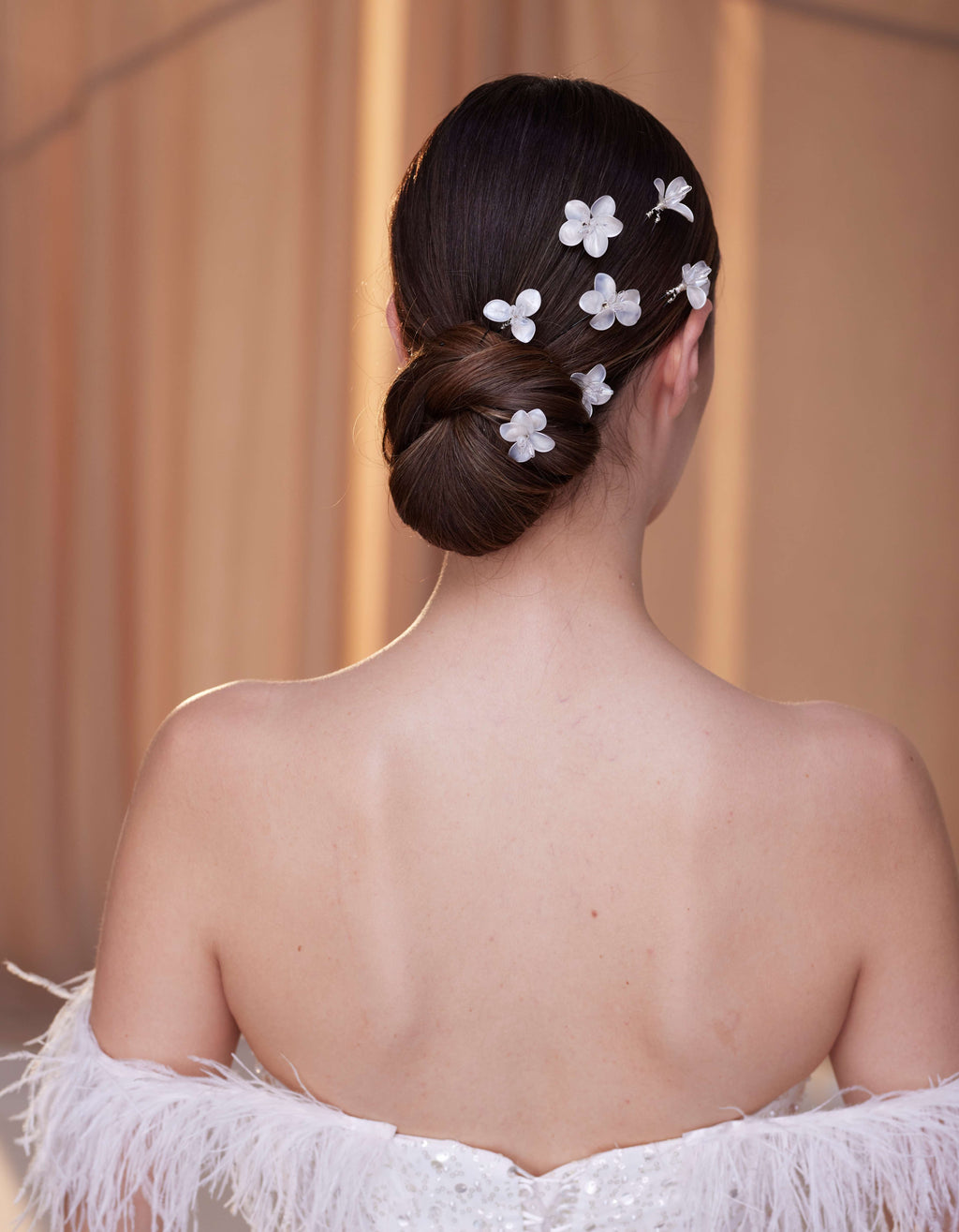 7-Piece Crystal Resin Flower Hair Pins – Bridal Port, view 4