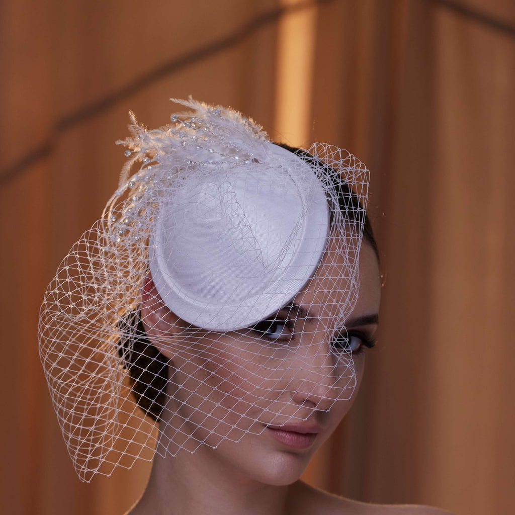 Birdcage Veil with Feathers – Bridal Port, view 6