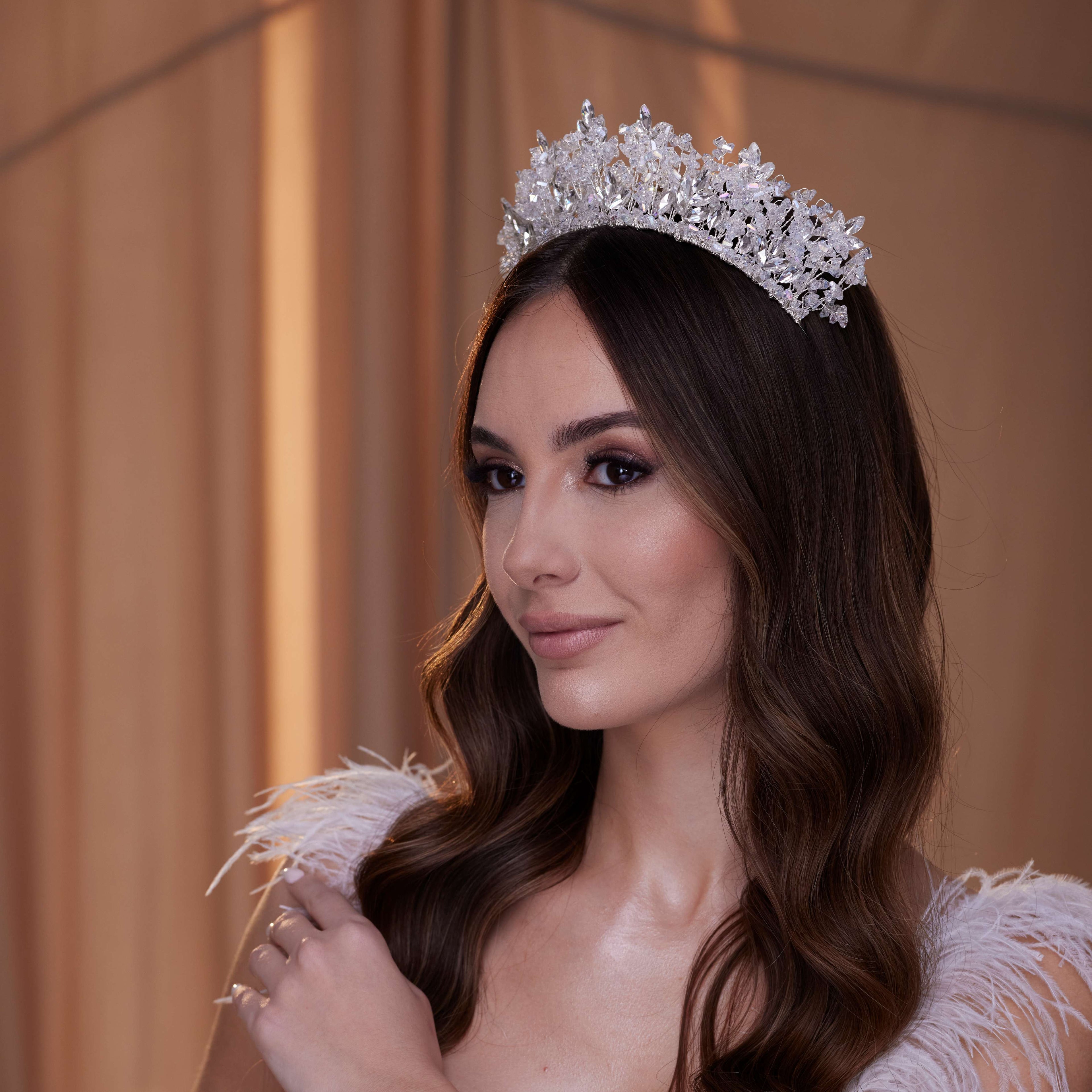 Sparkling Crystal Bead Rhinestone Tiara – Bridal Port, view 7