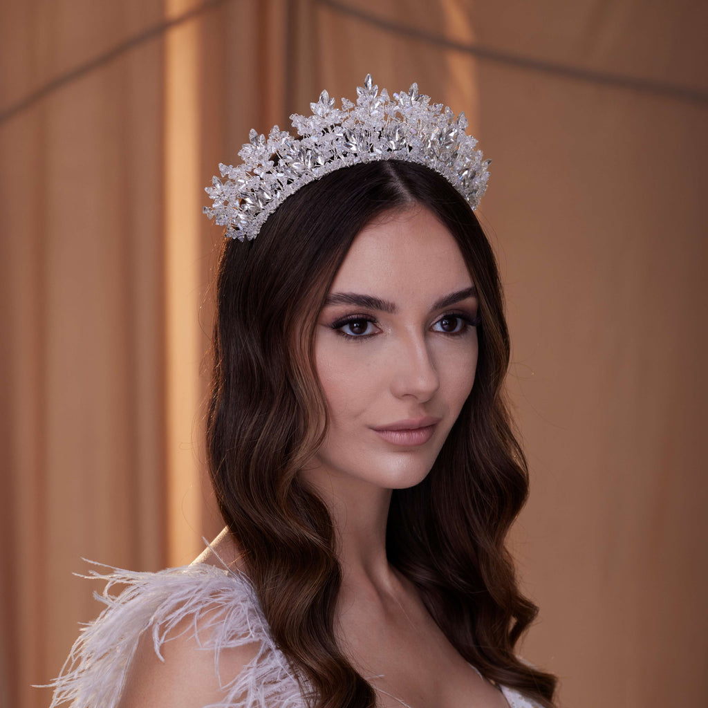 Sparkling Crystal Bead Rhinestone Tiara – Bridal Port