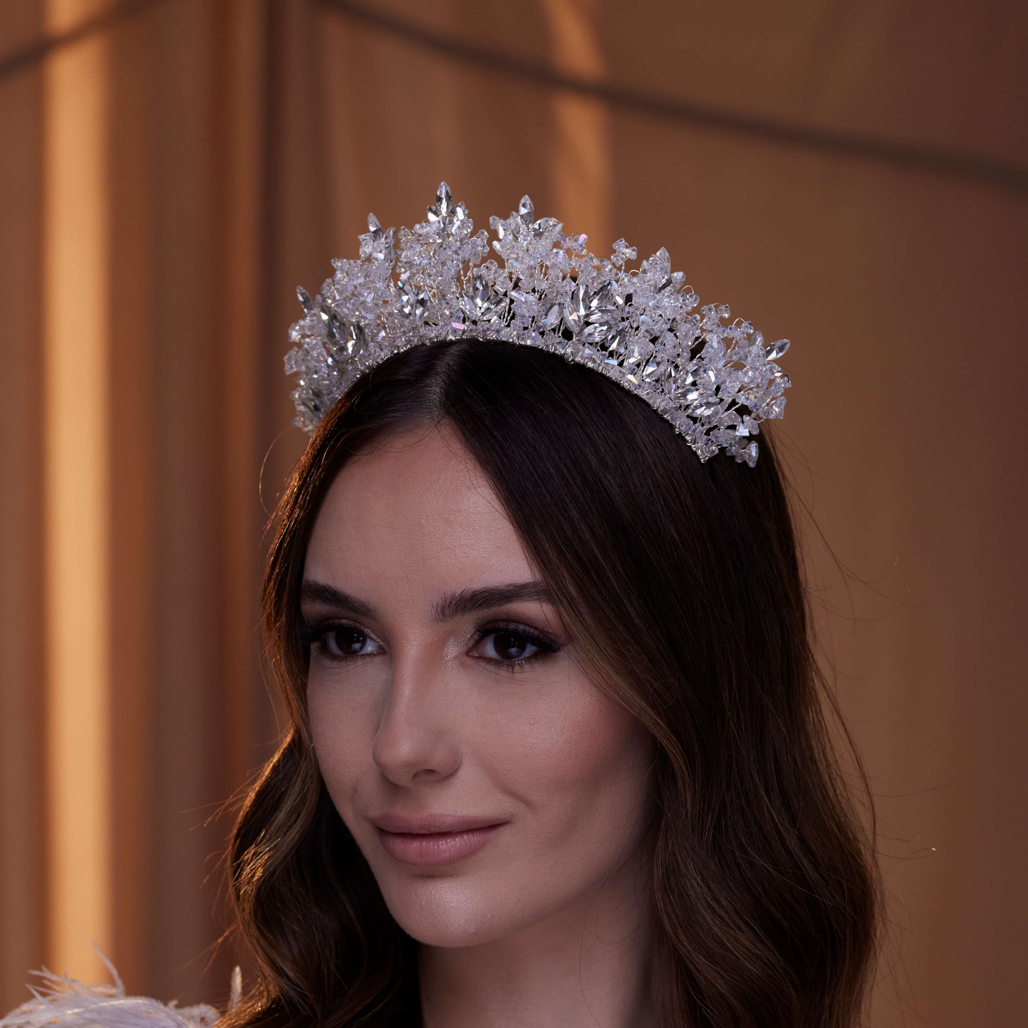 Sparkling Crystal Bead Rhinestone Tiara – Bridal Port, view 5