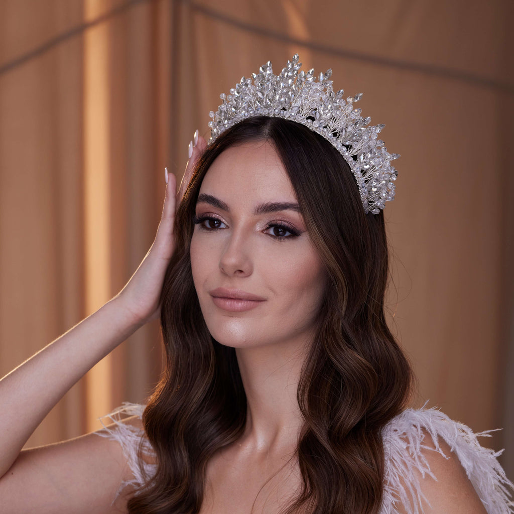Sparkling Crystal Bead and Rhinestone Tiara – Bridal Port
