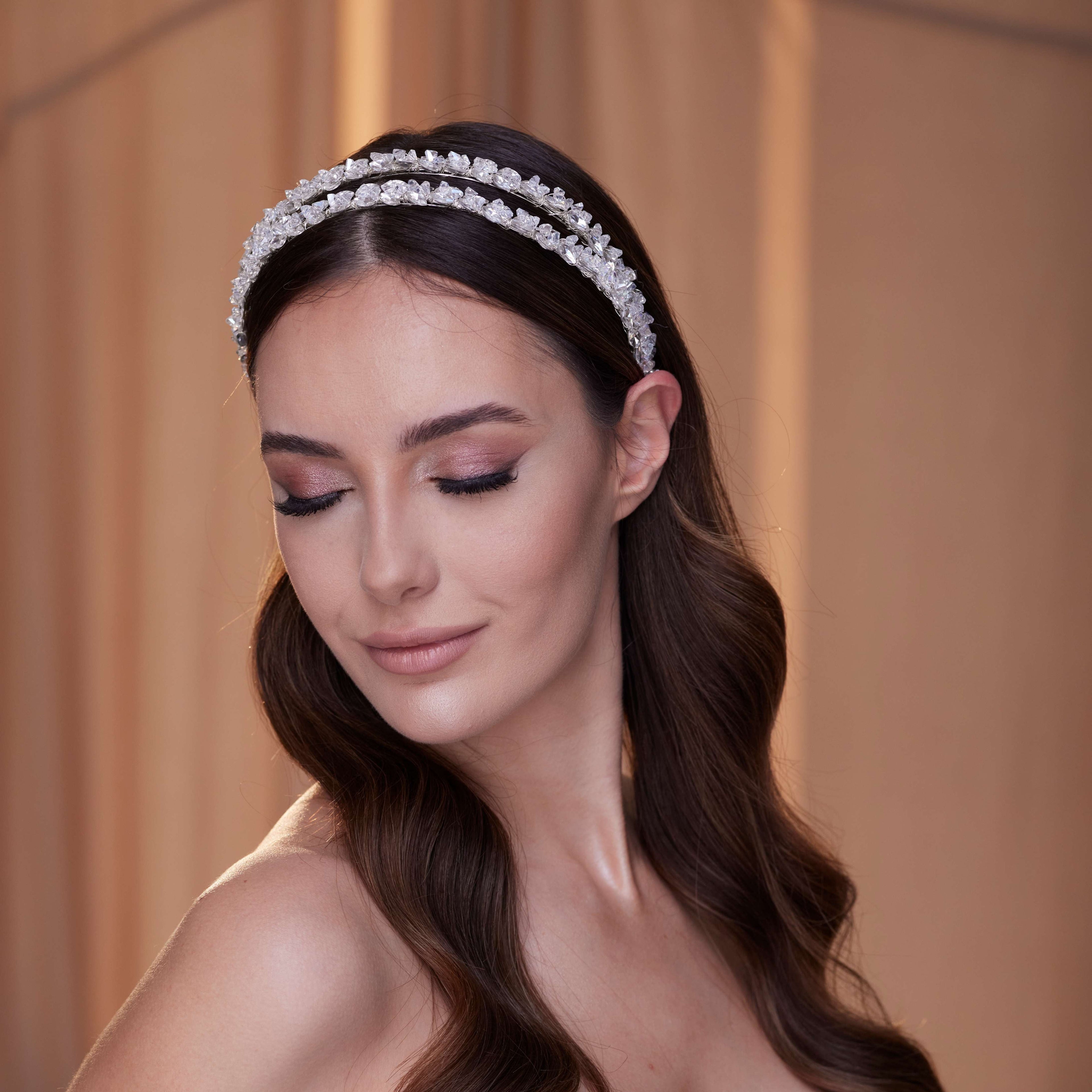 Crystal Beaded Hairband – Bridal Port, view 2