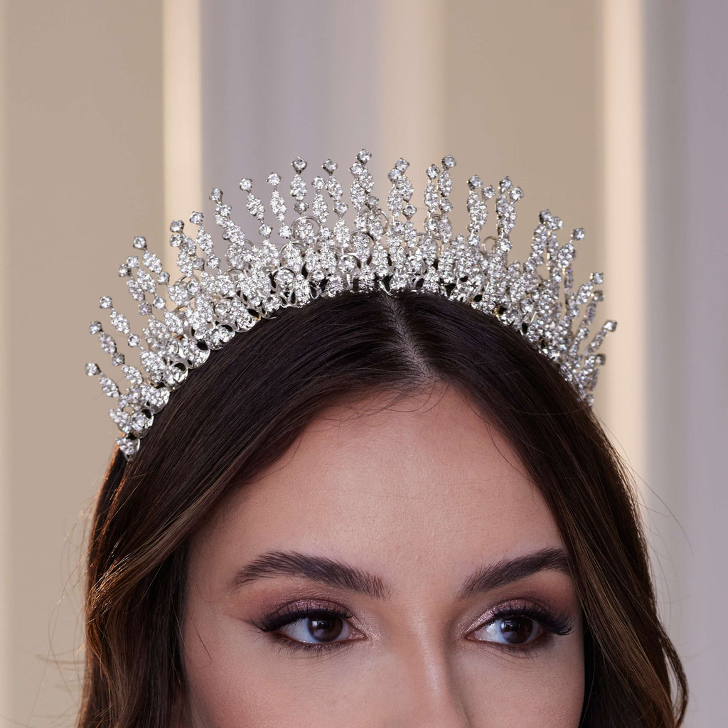 Luxury Crystal Stone Tiara – Bridal Port, view 8