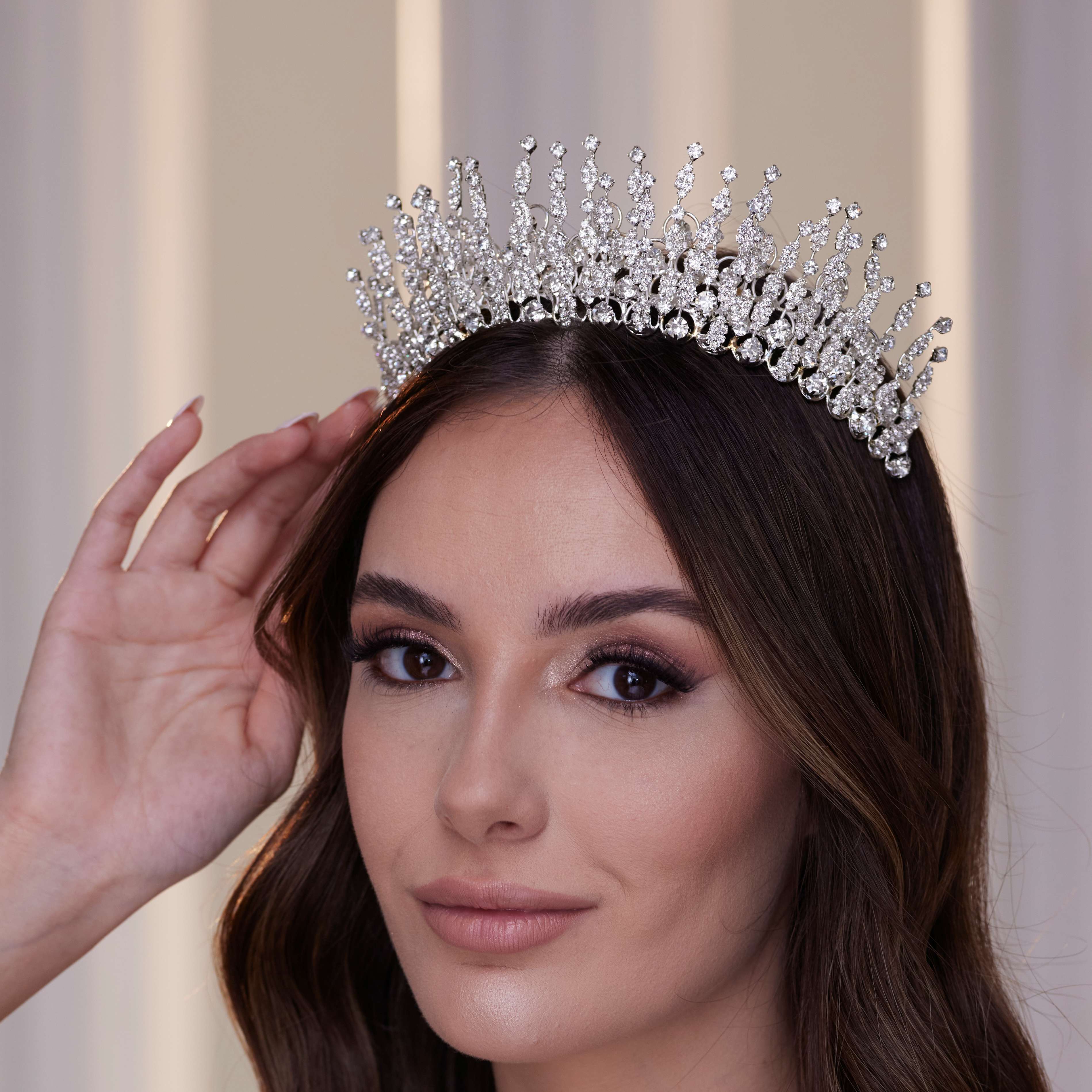Luxury Crystal Stone Tiara – Bridal Port, view 3