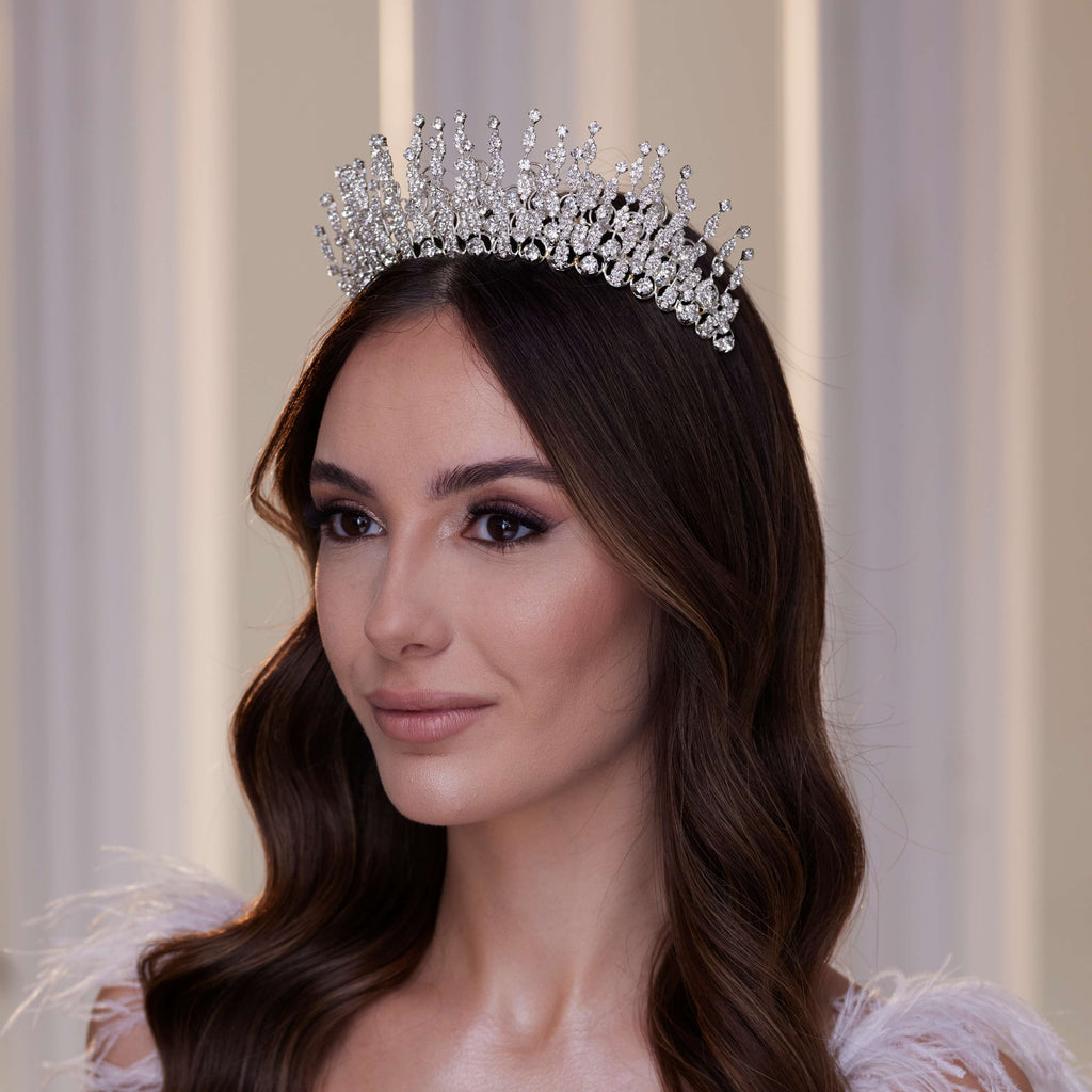 Luxury Crystal Stone Tiara – Bridal Port, view 4