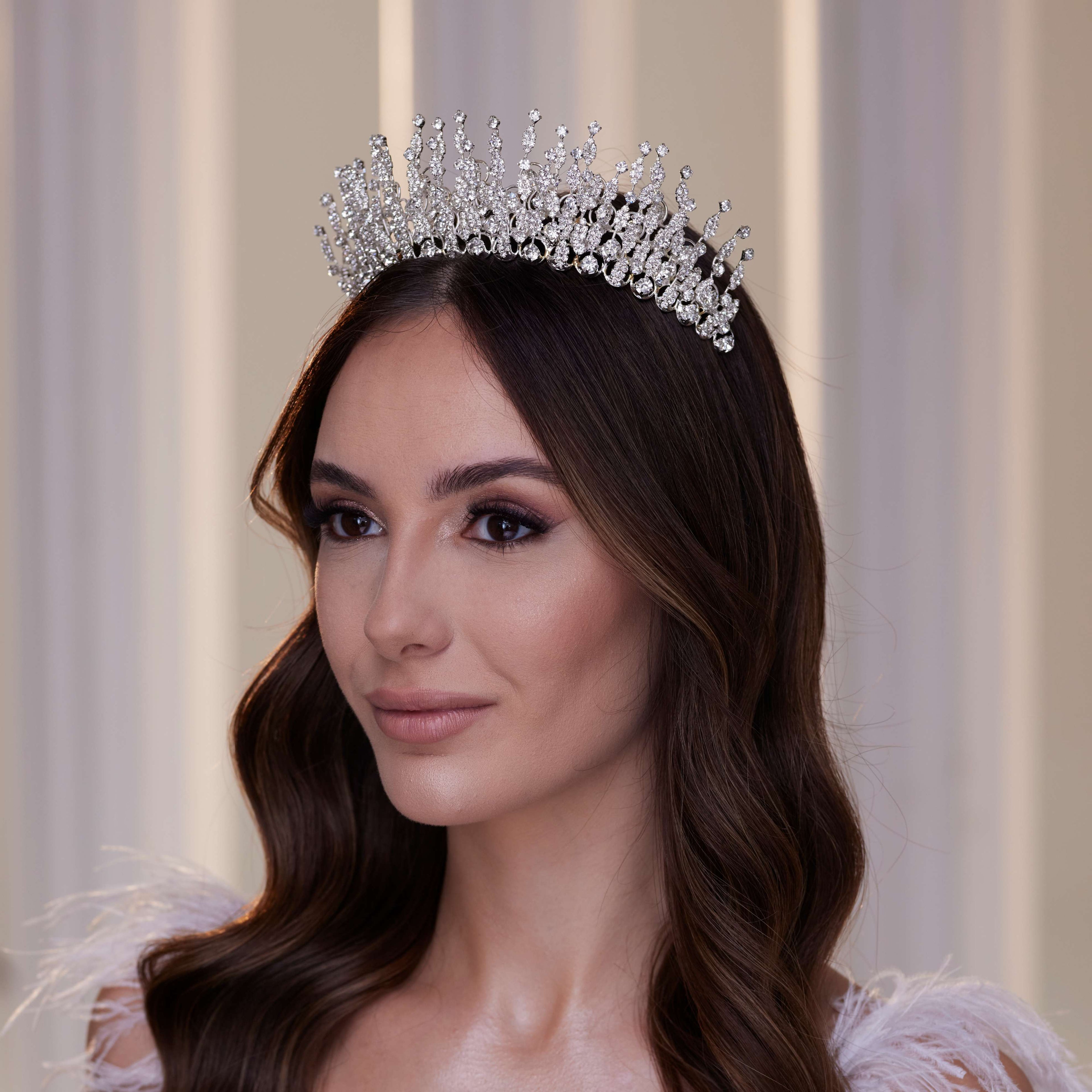 Luxury Crystal Stone Tiara – Bridal Port, view 4