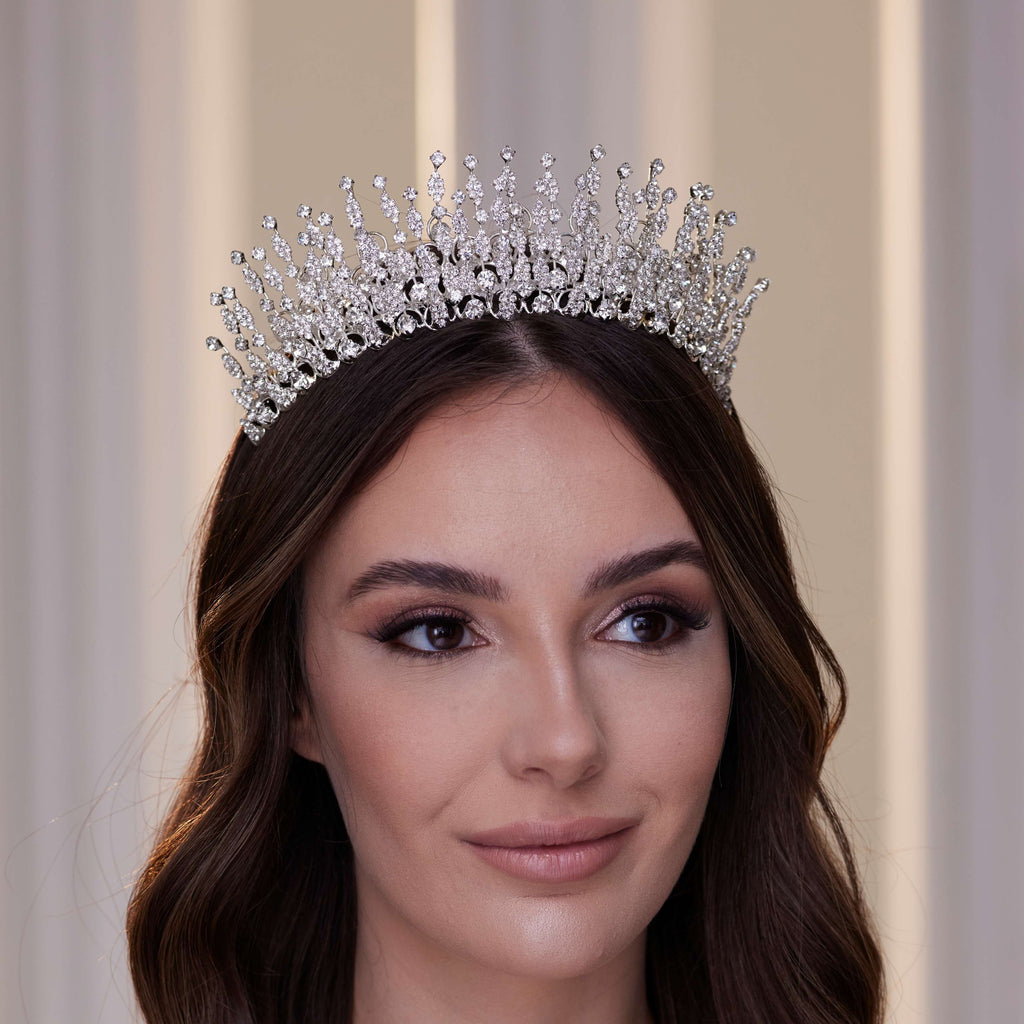 Luxury Crystal Stone Tiara – Bridal Port, view 5