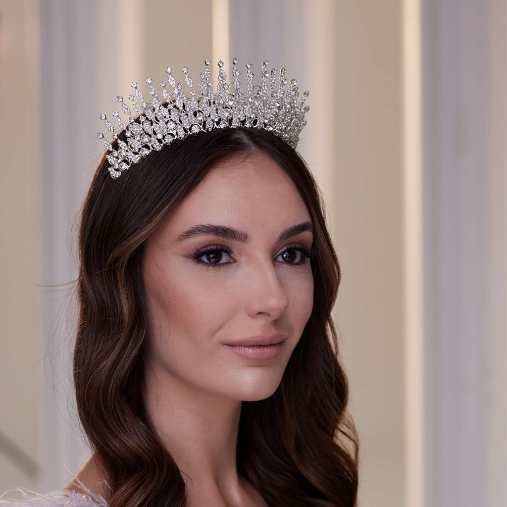 Luxury Crystal Stone Tiara – Bridal Port, view 6
