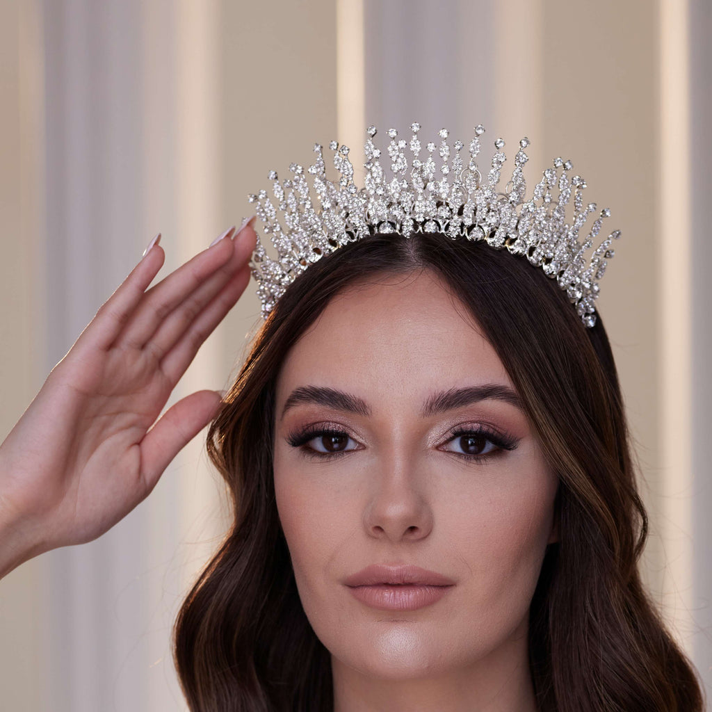 Luxury Crystal Stone Tiara – Bridal Port, view 7