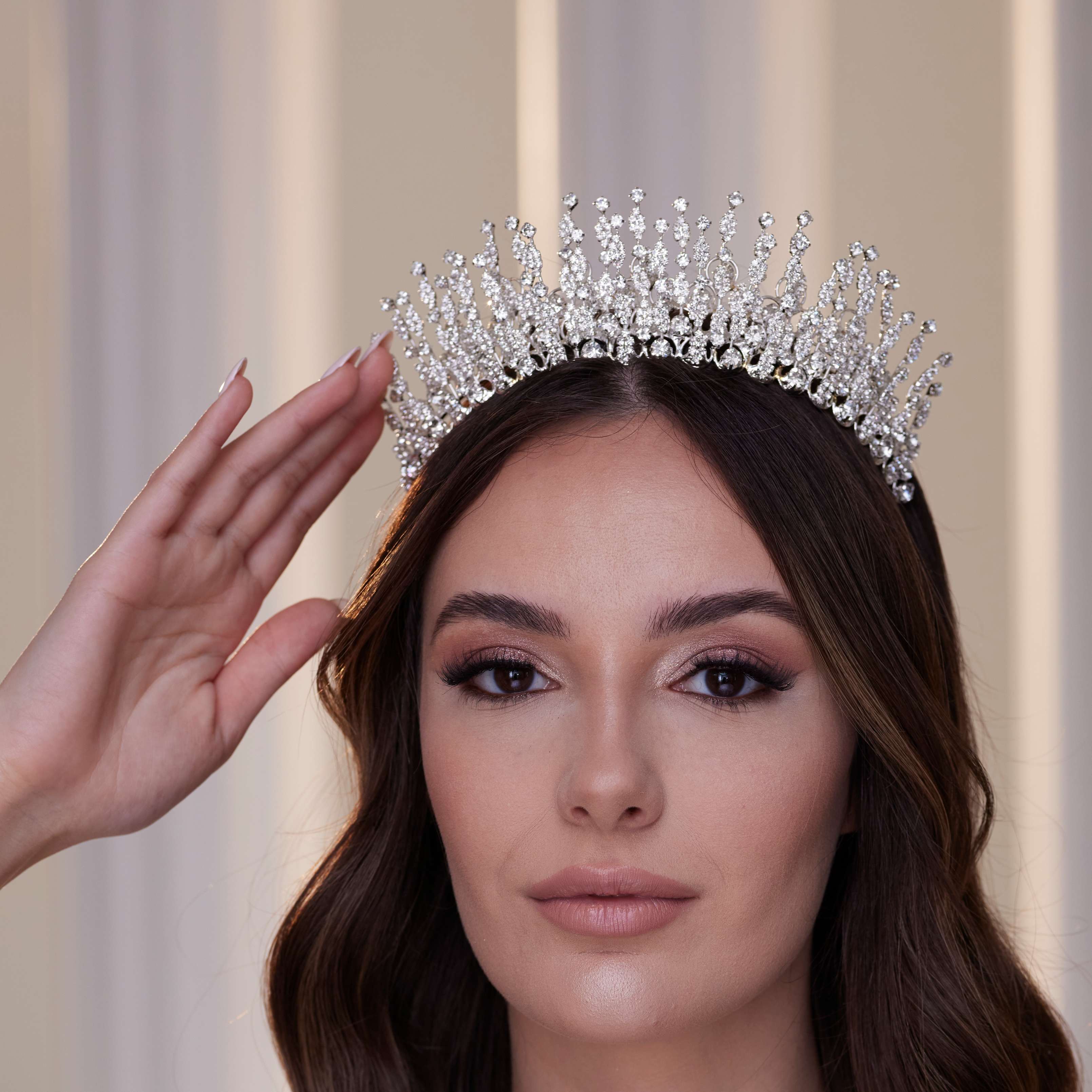 Luxury Crystal Stone Tiara – Bridal Port, view 7