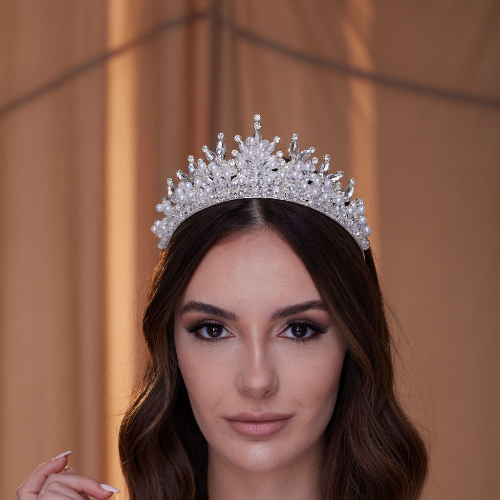Crystal and Pearl Tiara – Bridal Port, view 2