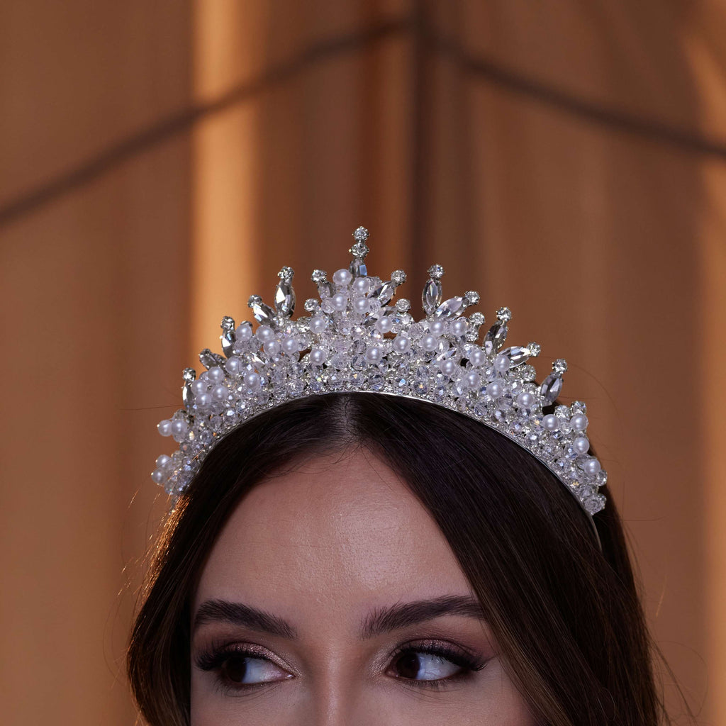 Crystal and Pearl Tiara – Bridal Port, view 6