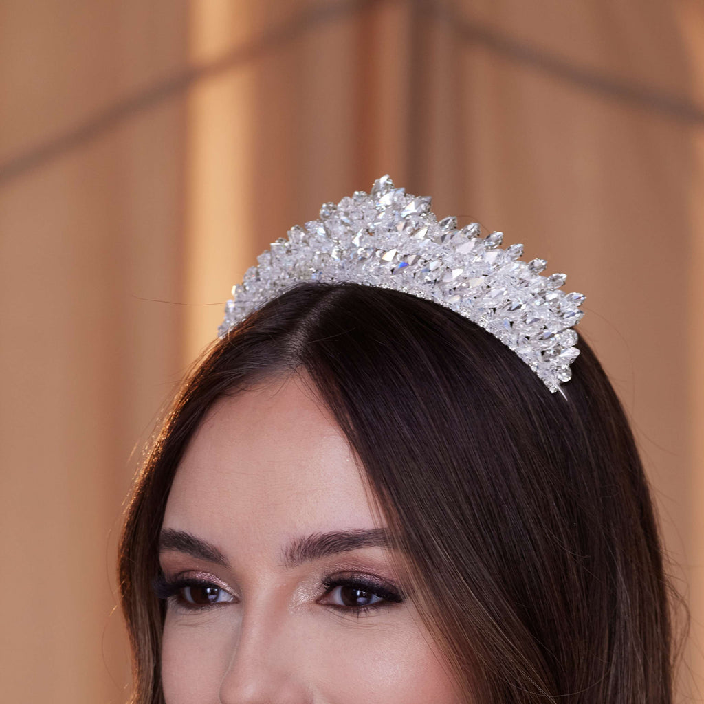Crystal Rhinestone Wedding Tiara – Bridal Port, view 4