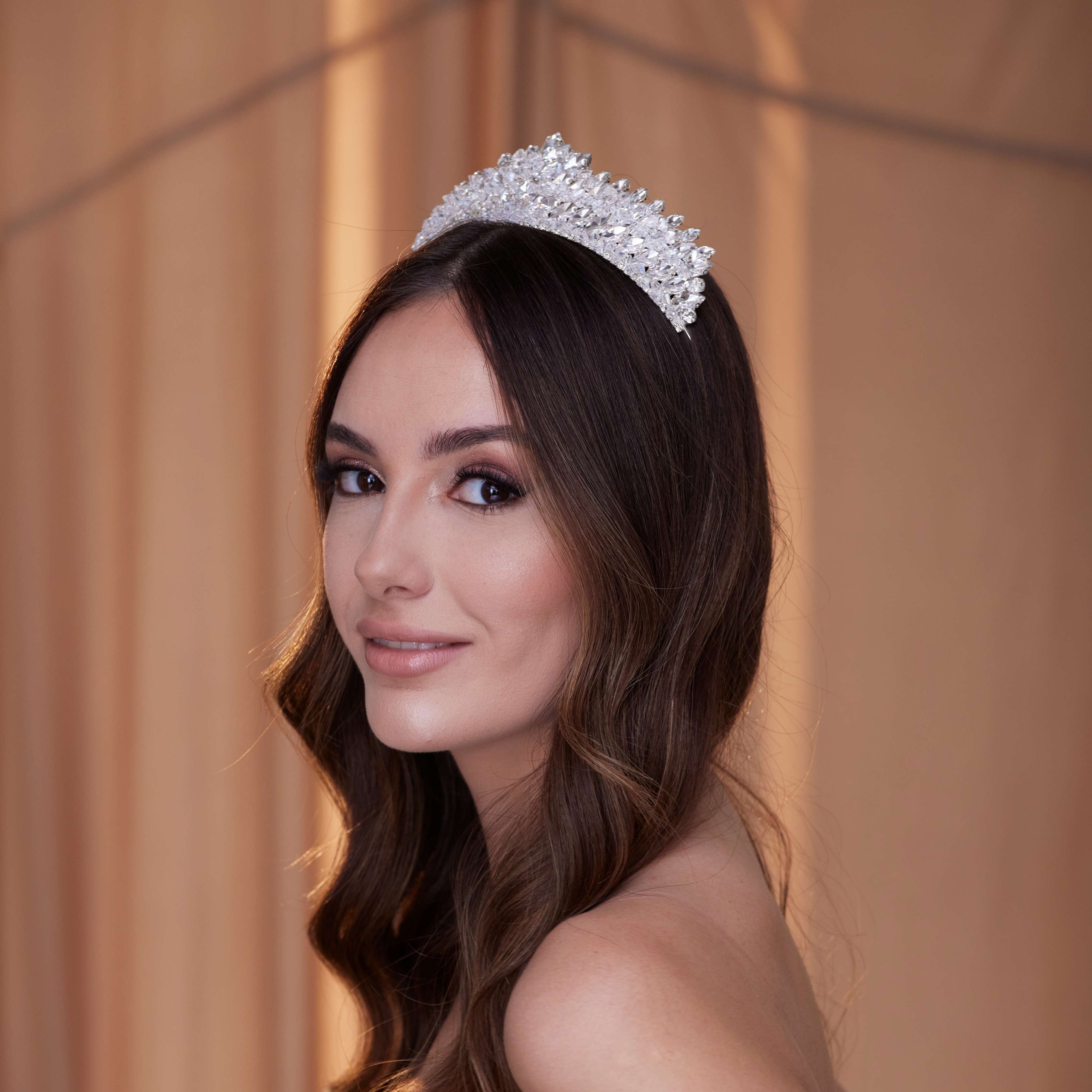 Crystal Rhinestone Wedding Tiara – Bridal Port, view 6