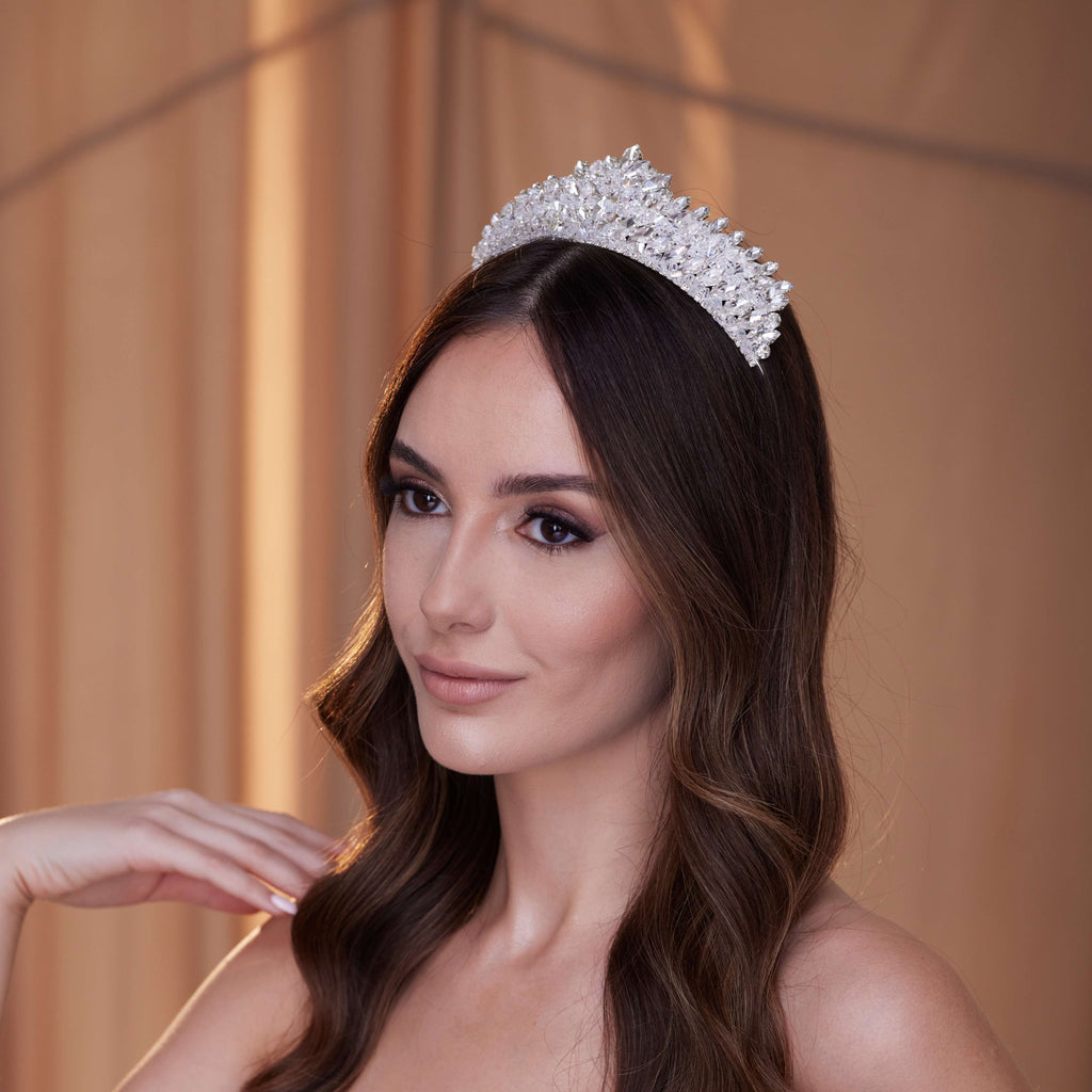 Crystal Rhinestone Wedding Tiara – Bridal Port, view 3