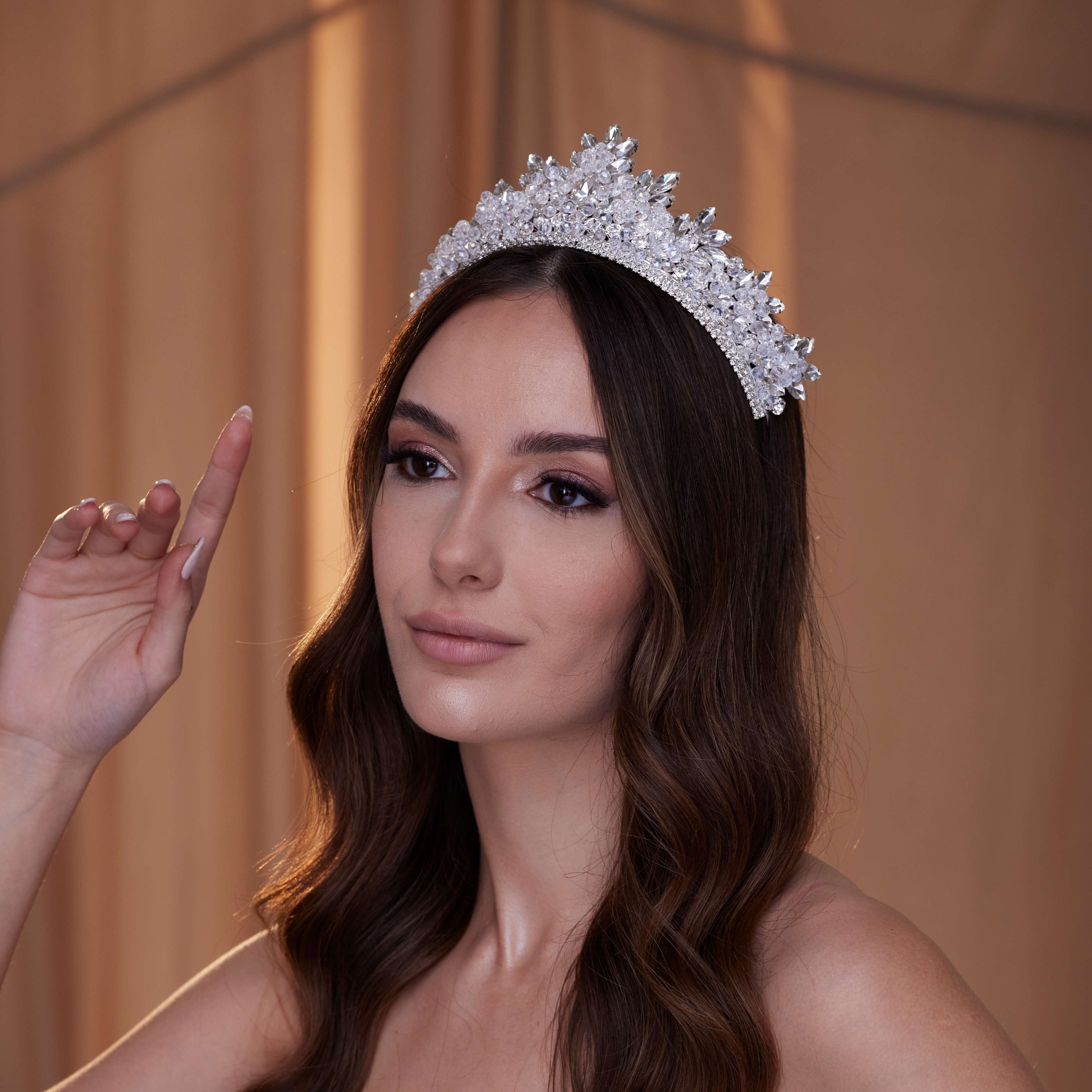 Sparkling Crystal Wedding Tiara – Bridal Port, view 4