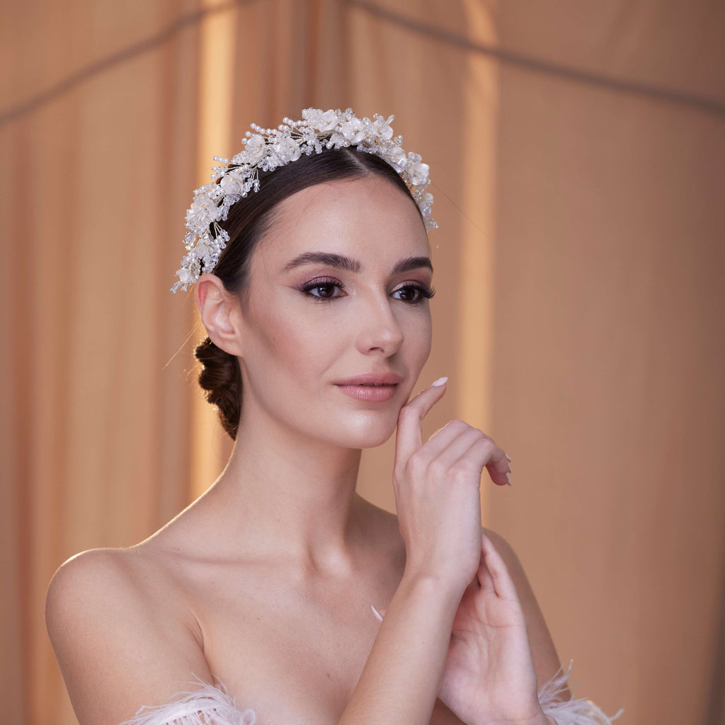 Elegant Bridal Hairband with Pearl – Bridal Port, view 6